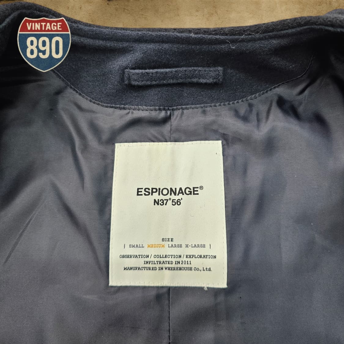 [M] ESPIONAGE 에스피오나지 네이비 울 베스트 상품이미지6