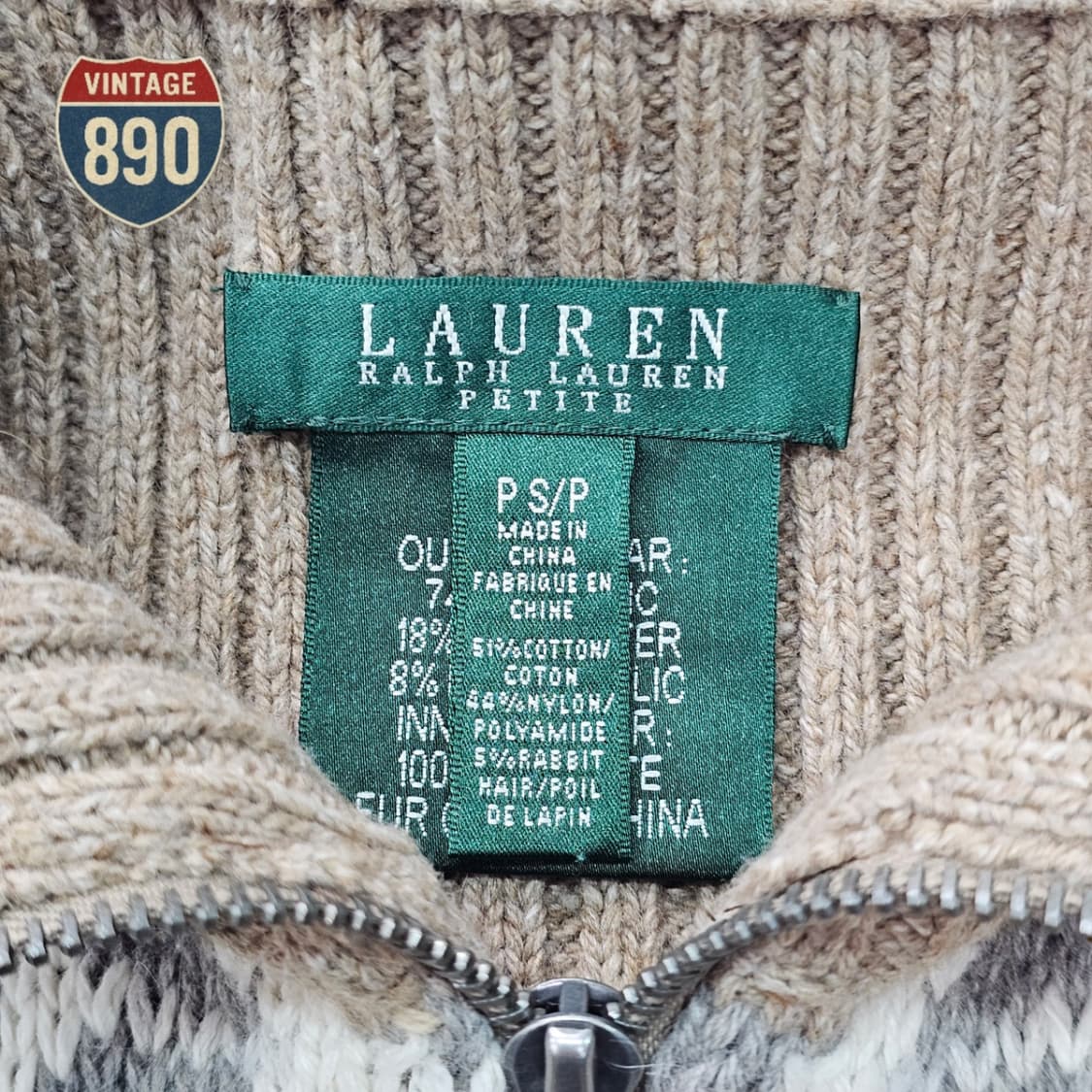 [S] LAUREN 폴로랄프로렌 그린라벨 노르딕 니트 집업조끼 상품이미지4