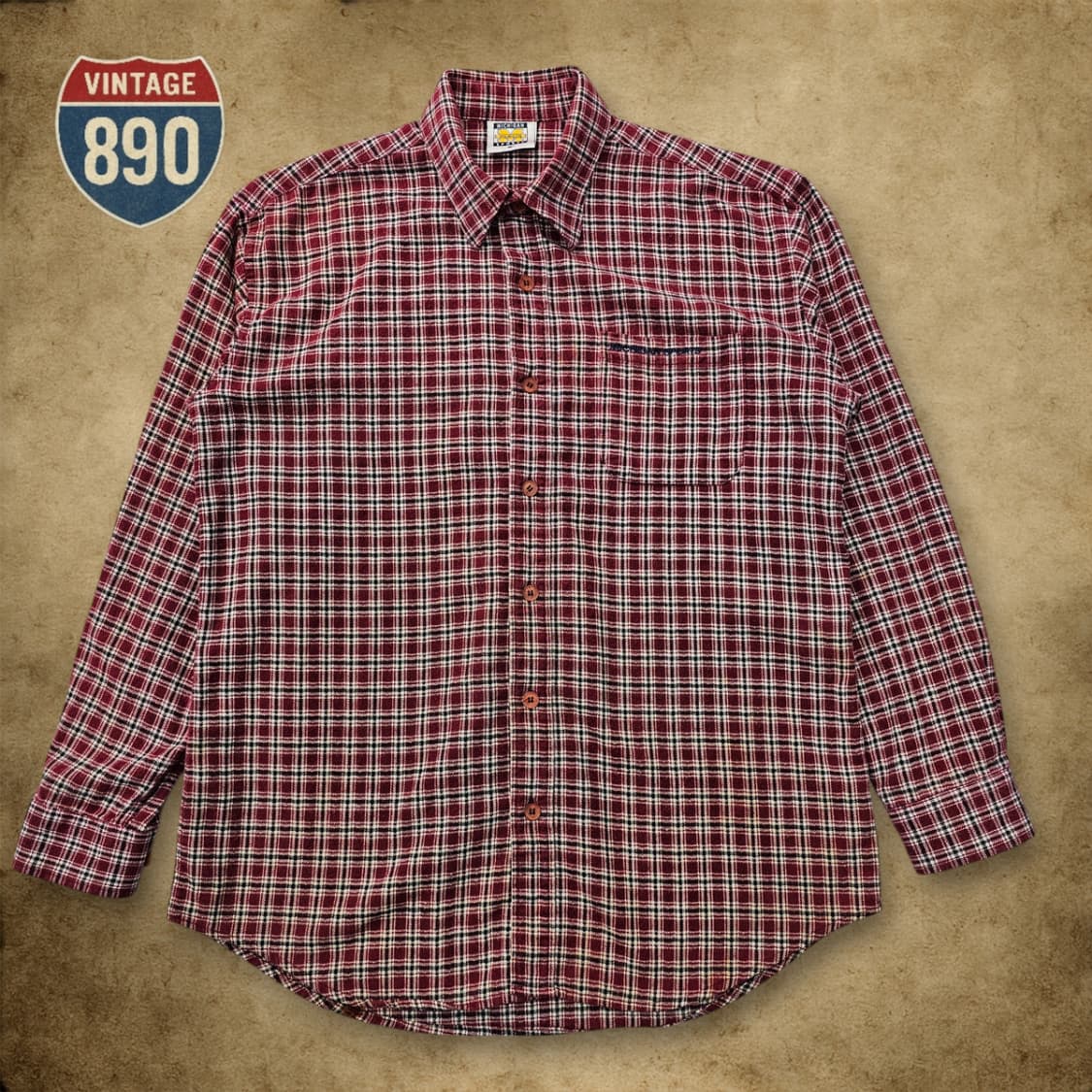 [95] 90S VTG 미시간스포츠 플란넬 체크 셔츠 상품이미지1