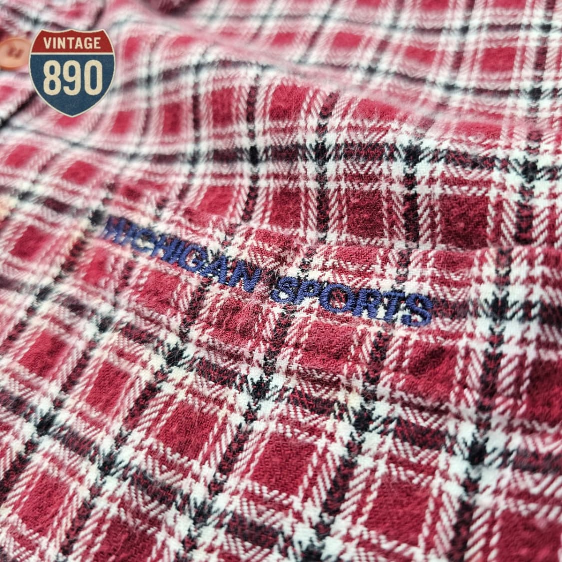 [95] 90S VTG 미시간스포츠 플란넬 체크 셔츠 상품이미지4