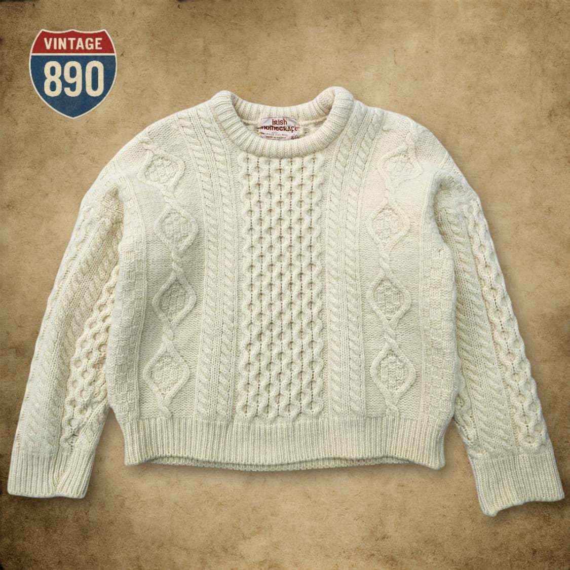 [90] 90S VTG 아이리쉬 홈크래프트 피셔맨즈 헤비울 스웨터 상품이미지1