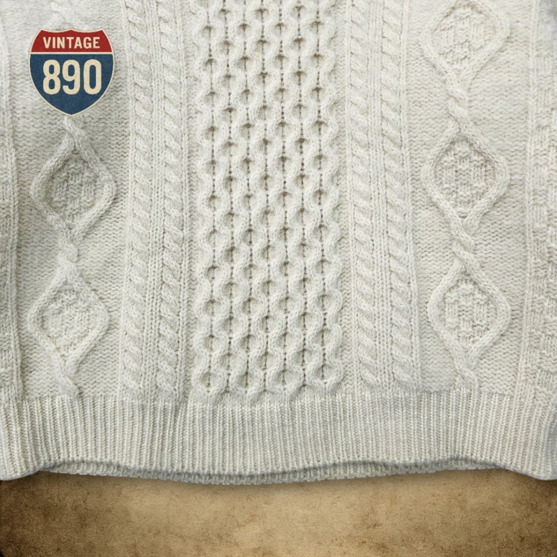 [90] 90S VTG 아이리쉬 홈크래프트 피셔맨즈 헤비울 스웨터 상품이미지3