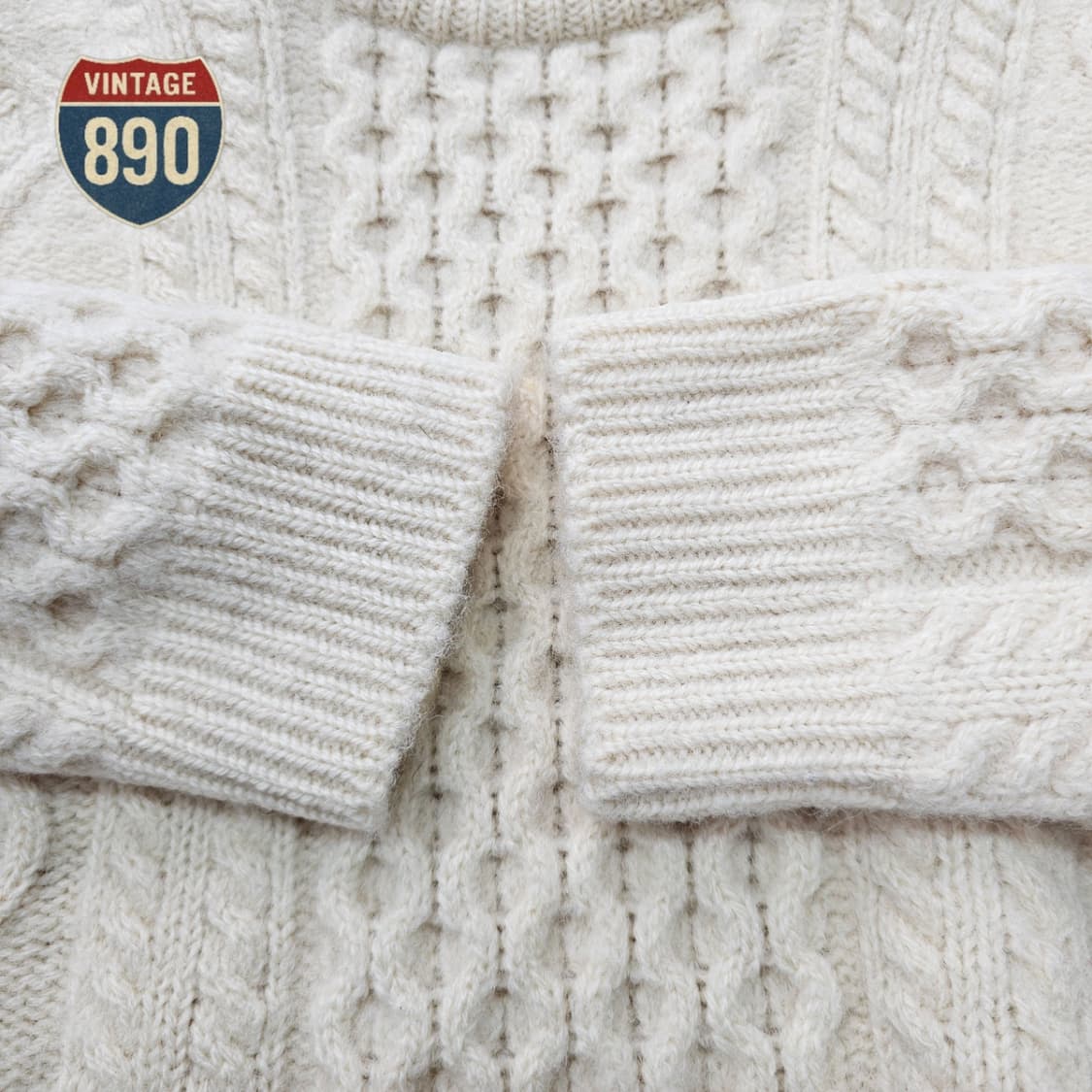 [90] 90S VTG 아이리쉬 홈크래프트 피셔맨즈 헤비울 스웨터 상품이미지5