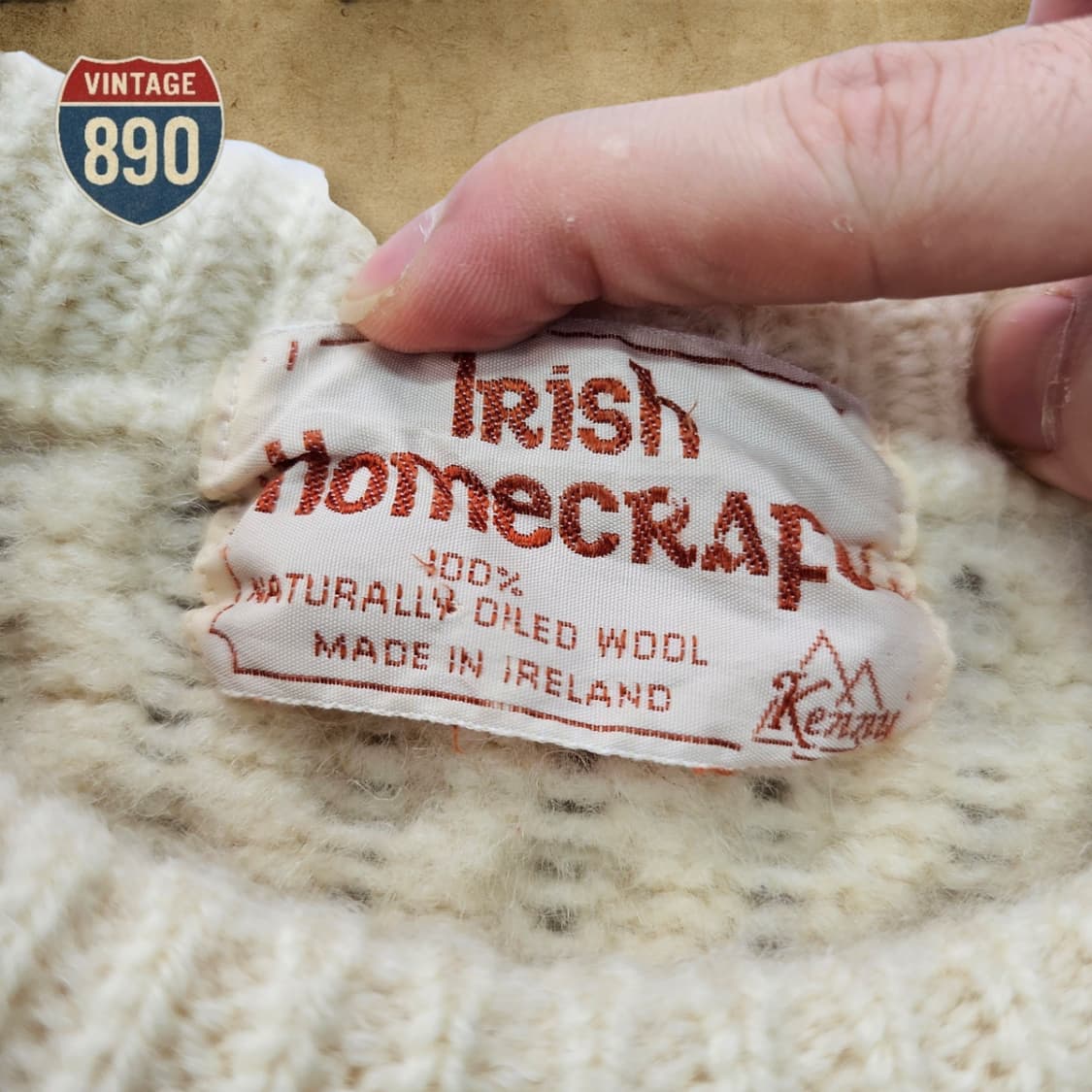[90] 90S VTG 아이리쉬 홈크래프트 피셔맨즈 헤비울 스웨터 상품이미지6