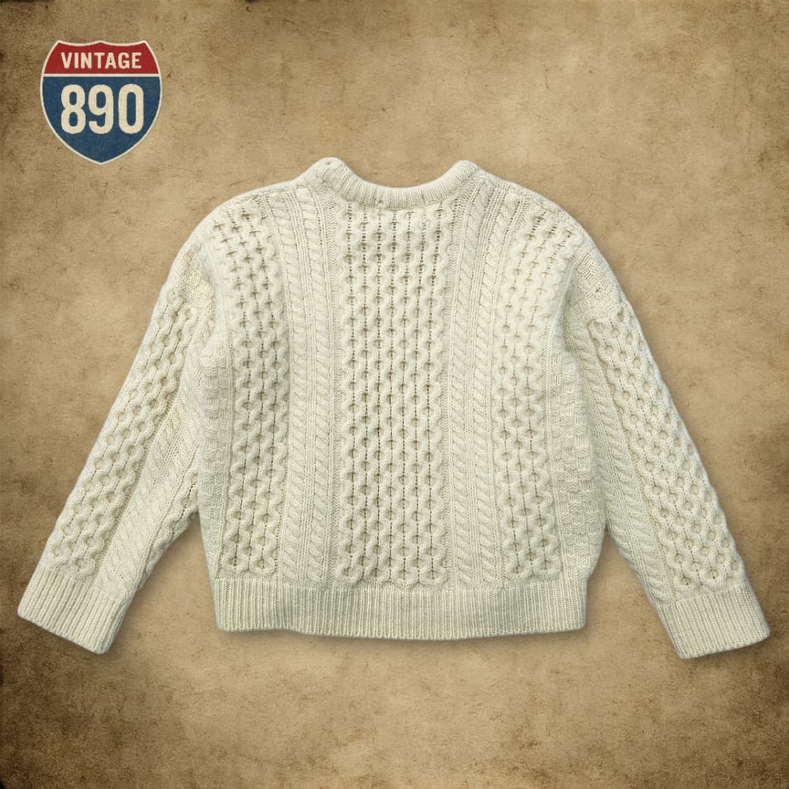 [90] 90S VTG 아이리쉬 홈크래프트 피셔맨즈 헤비울 스웨터 상품이미지7