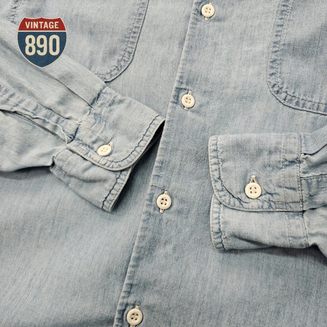 [M] ASPESI 아스페시 워시드 샴브레이 워크 셔츠 상품이미지4