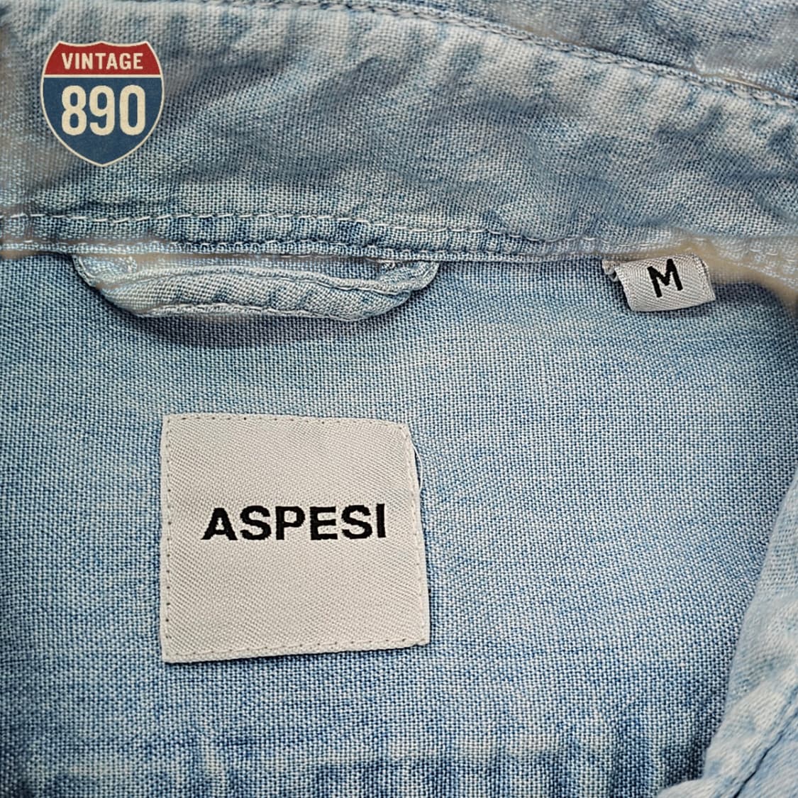 [M] ASPESI 아스페시 워시드 샴브레이 워크 셔츠 상품이미지5