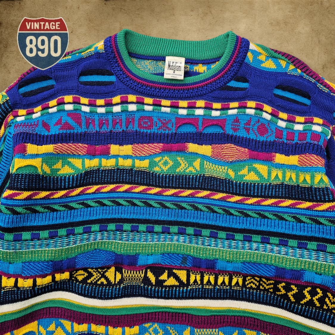 [L] MODIGLIANI 90S 이태리 입체 케이블니트 상품이미지2