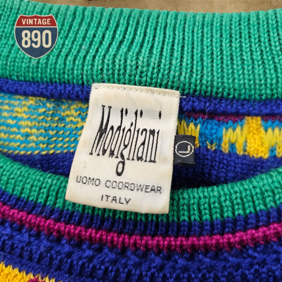 [L] MODIGLIANI 90S 이태리 입체 케이블니트 상품이미지5