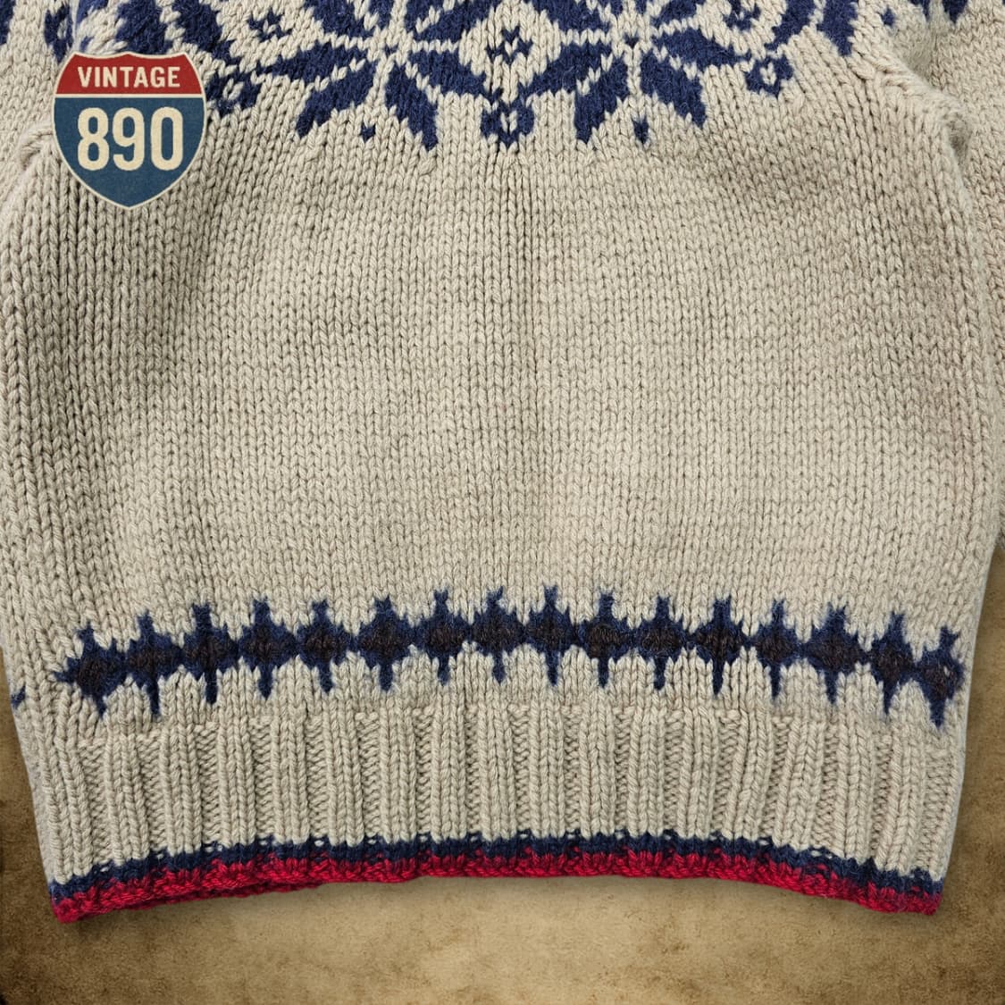 [90~95] JPN 울 페어아일 코위찬 니트 집업 스웨터 상품이미지10