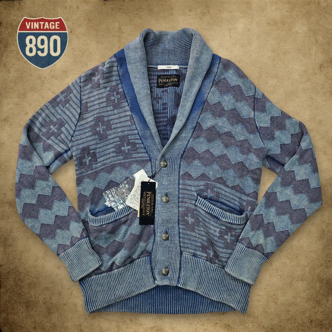 [M] 새제품 PENDLETON 펜들턴 숄카라 니트 가디건 상품이미지1