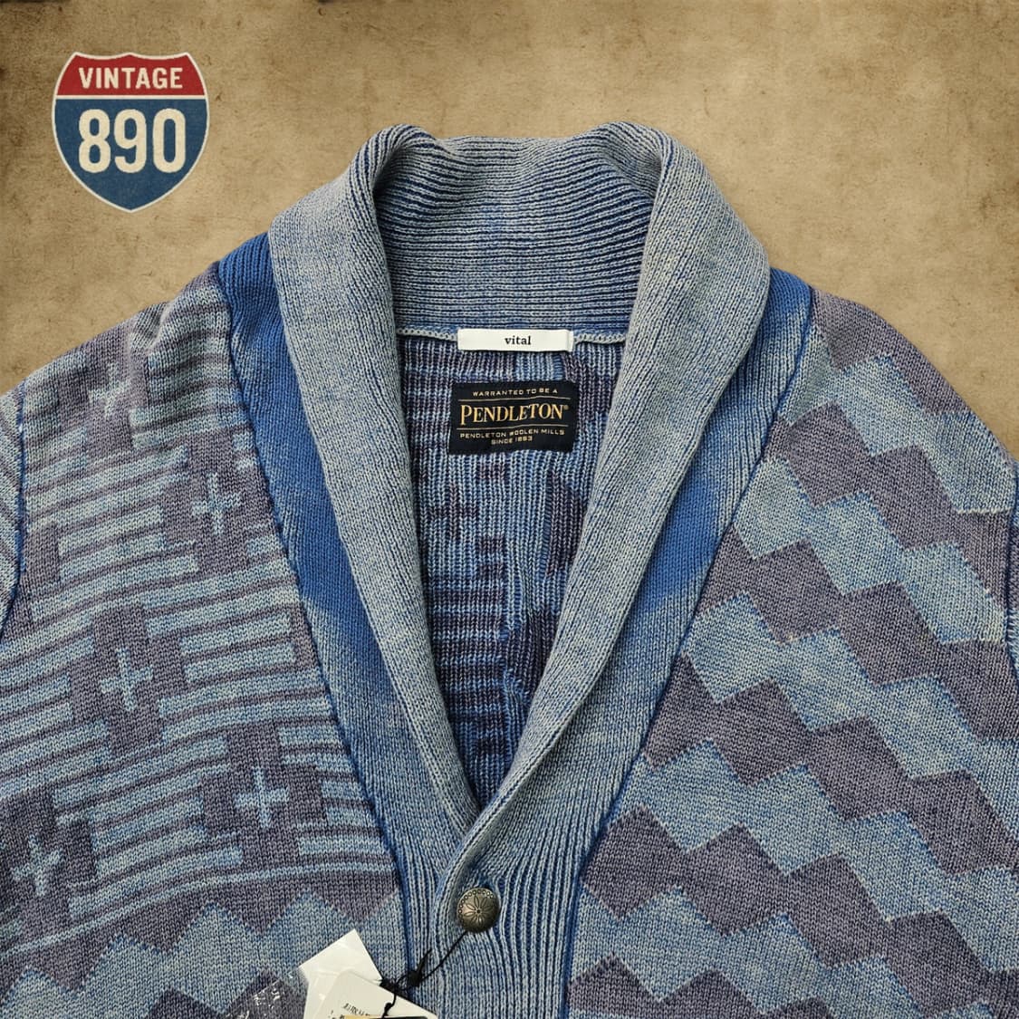 [M] 새제품 PENDLETON 펜들턴 숄카라 니트 가디건 상품이미지2