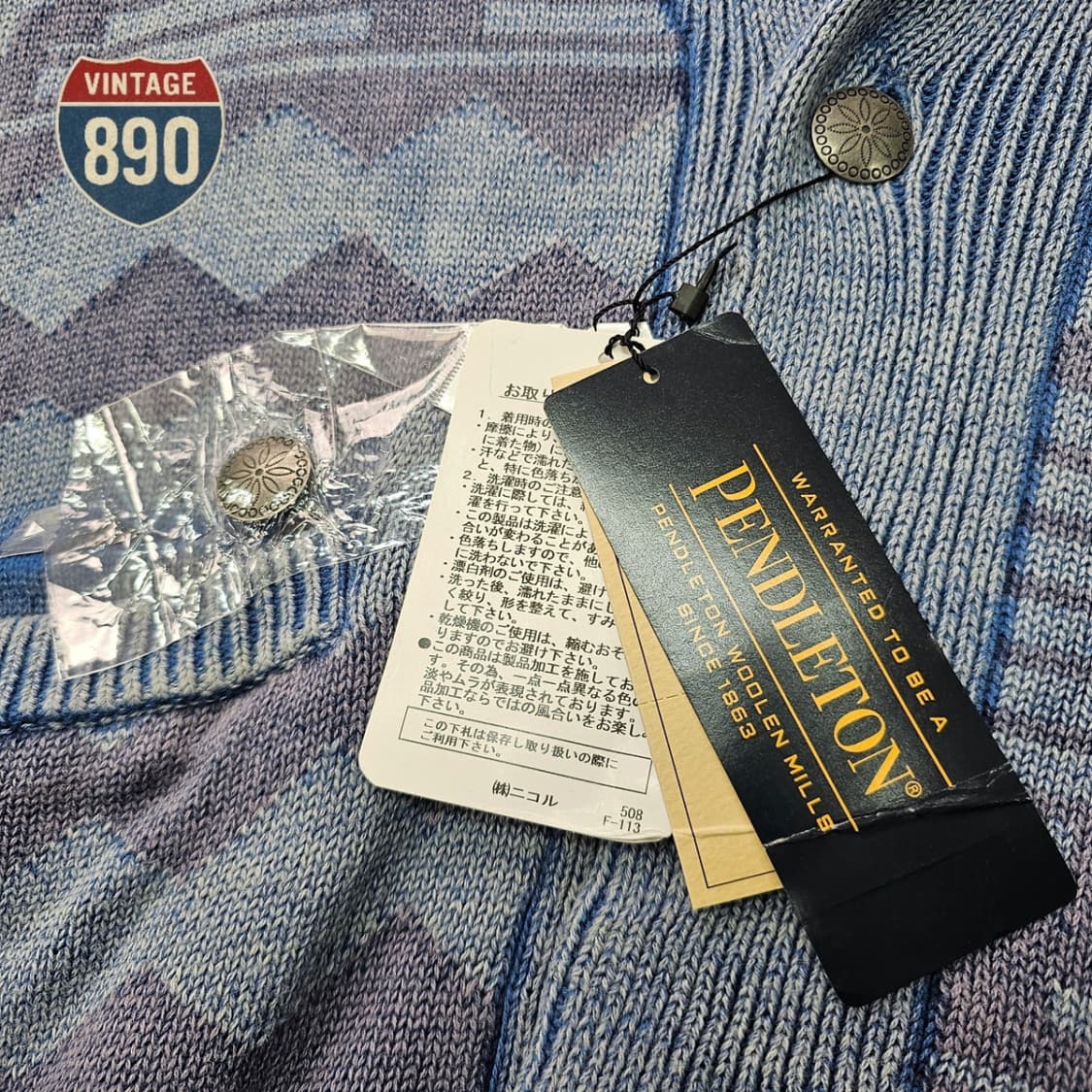 [M] 새제품 PENDLETON 펜들턴 숄카라 니트 가디건 상품이미지5