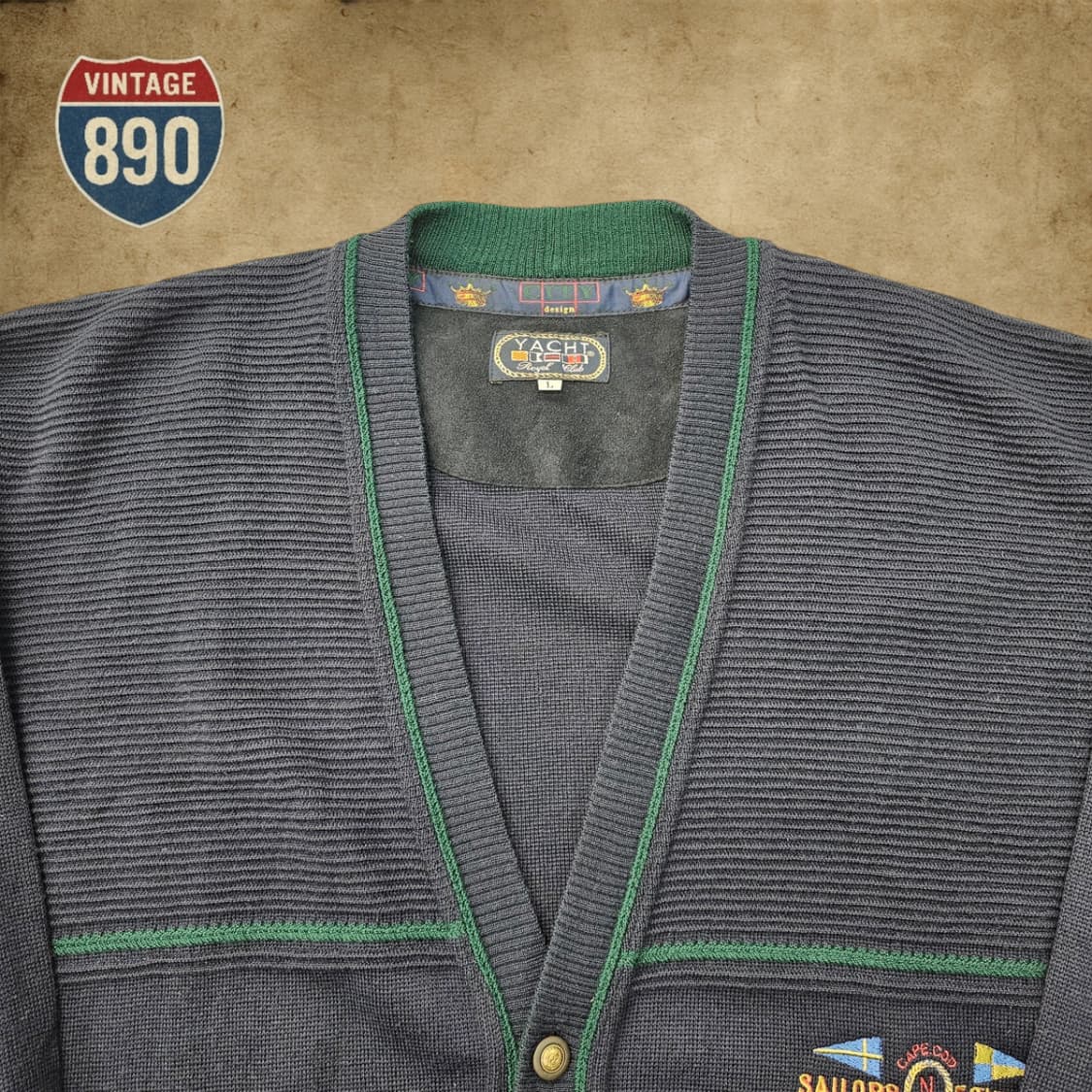 [105] 90S VTG 이태리 요트클럽 울 니트 가디건 상품이미지2