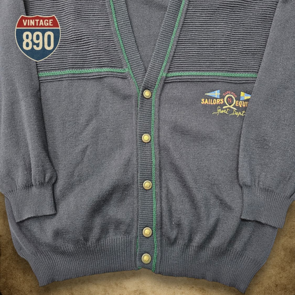 [105] 90S VTG 이태리 요트클럽 울 니트 가디건 상품이미지3