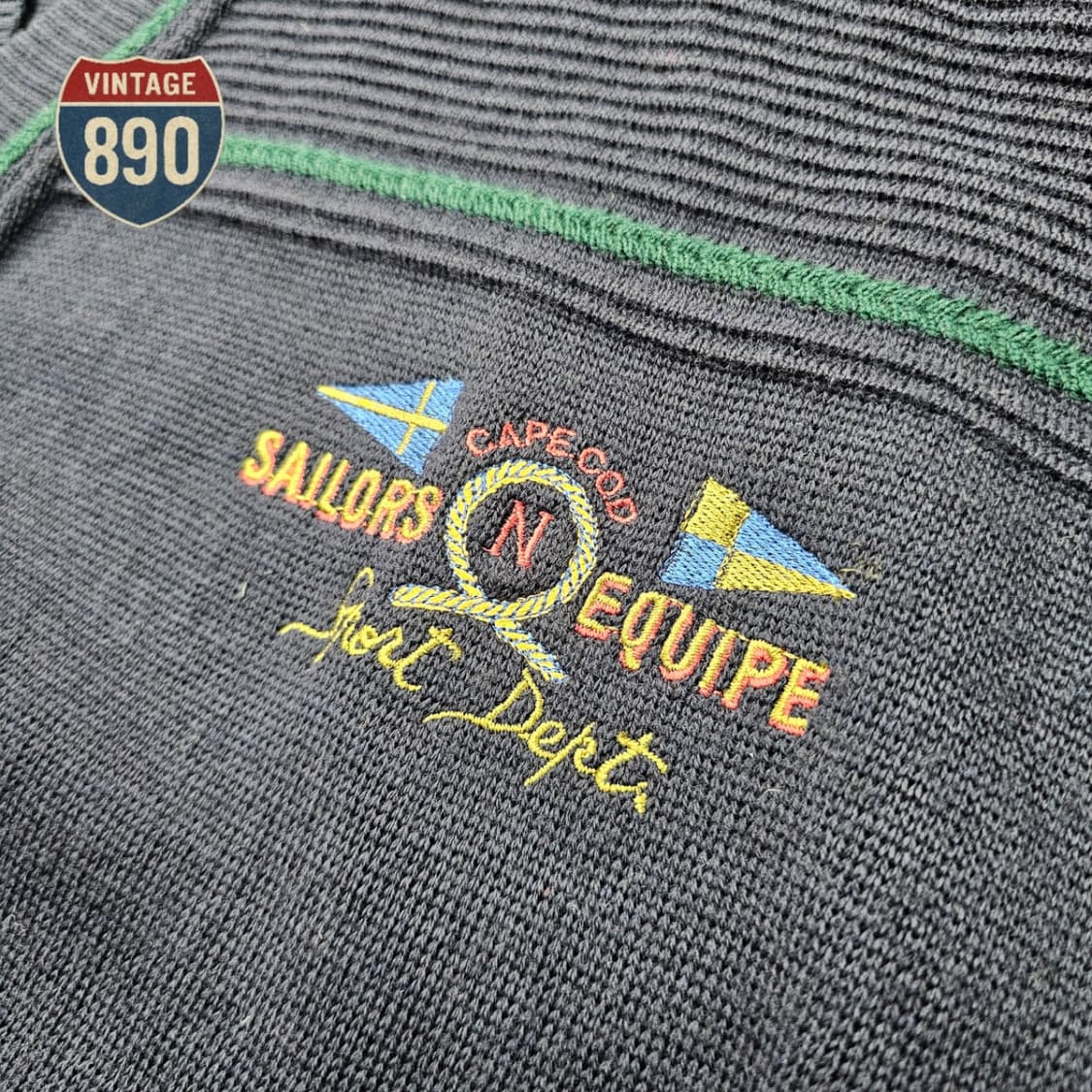 [105] 90S VTG 이태리 요트클럽 울 니트 가디건 상품이미지4