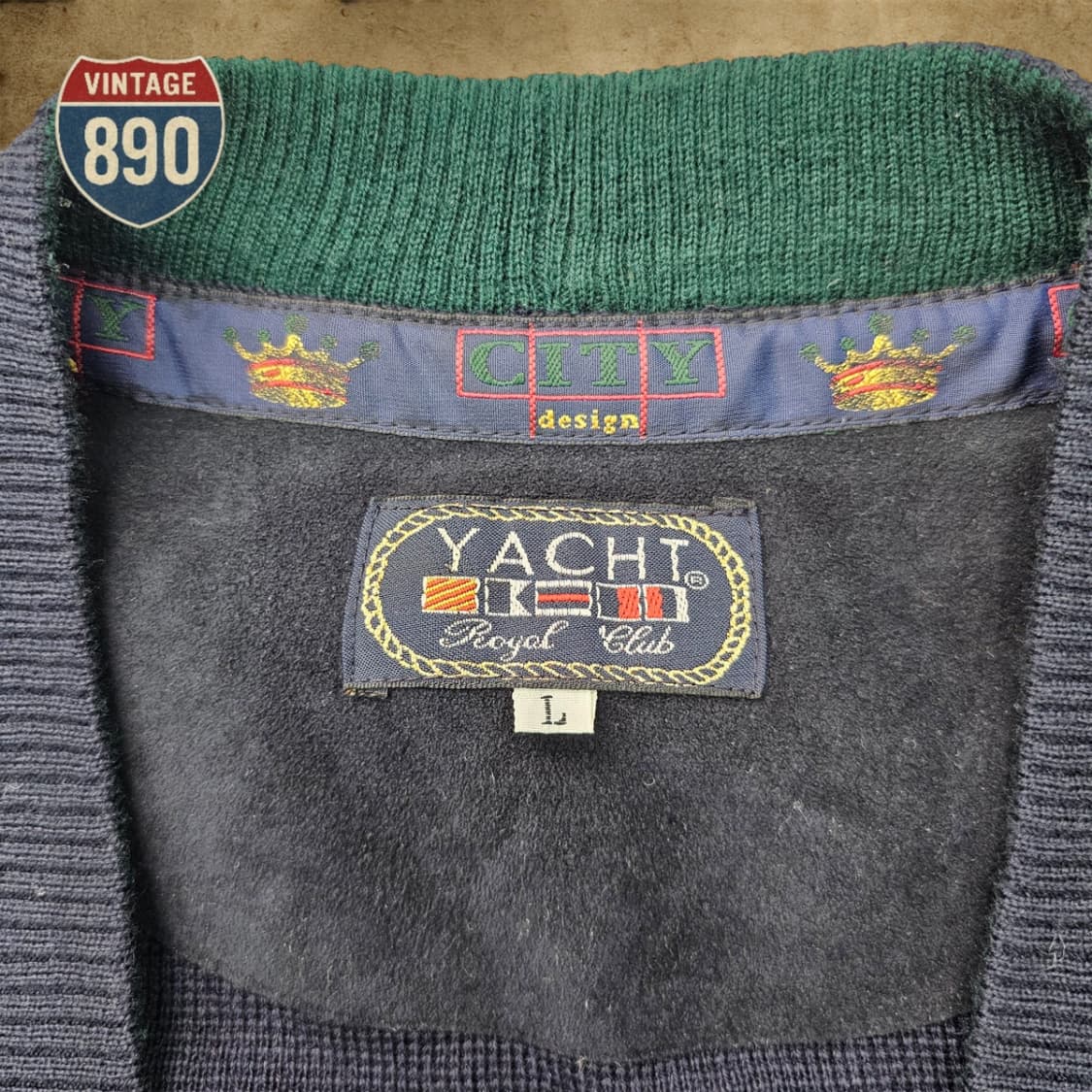 [105] 90S VTG 이태리 요트클럽 울 니트 가디건 상품이미지5