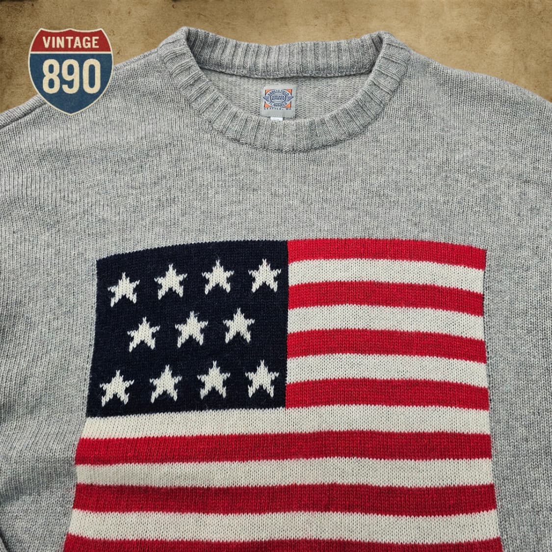 [XL] EBBETFIELD 이벳필드 성조기 니트 티셔츠 상품이미지2