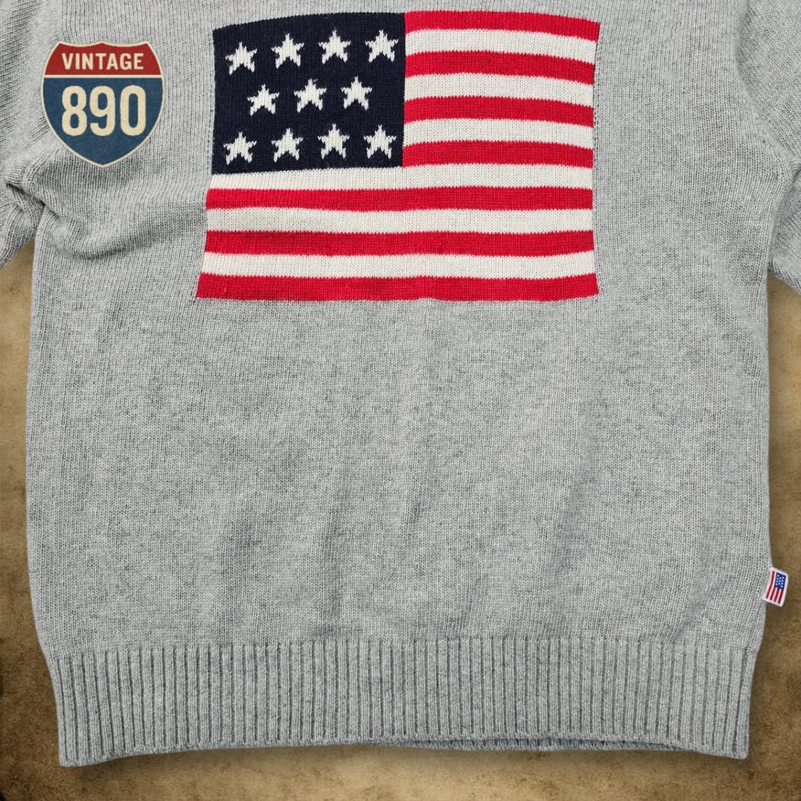 [XL] EBBETFIELD 이벳필드 성조기 니트 티셔츠 상품이미지3