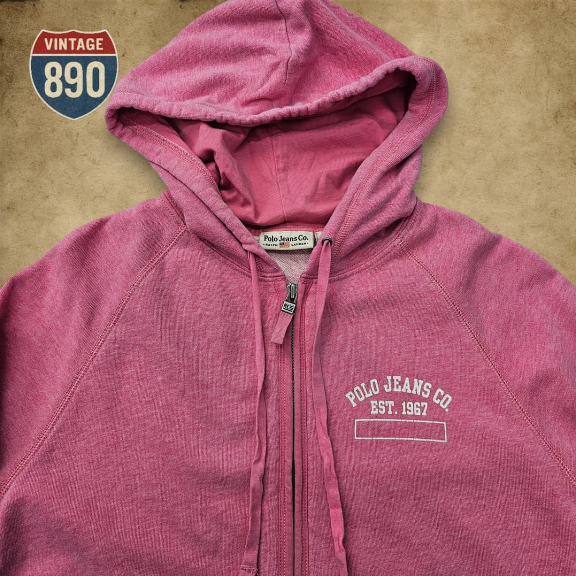 [M] POLO Ralph Lauren 폴로 핑크 집업 후드 상품이미지2