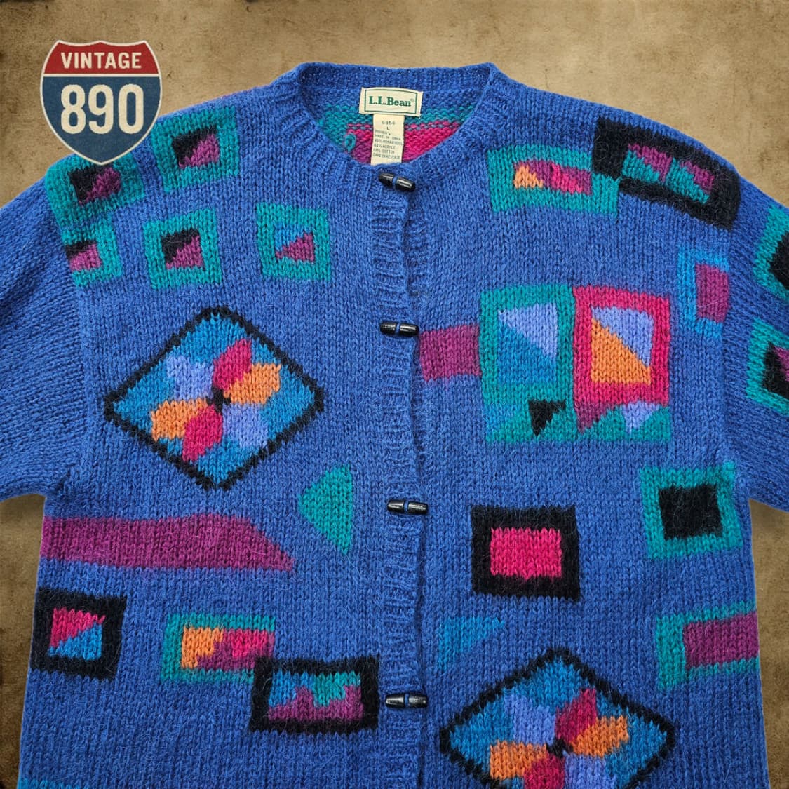 [L] LL Bean 엘엘빈 80s VTG 모헤어 더플 가디건 상품이미지2