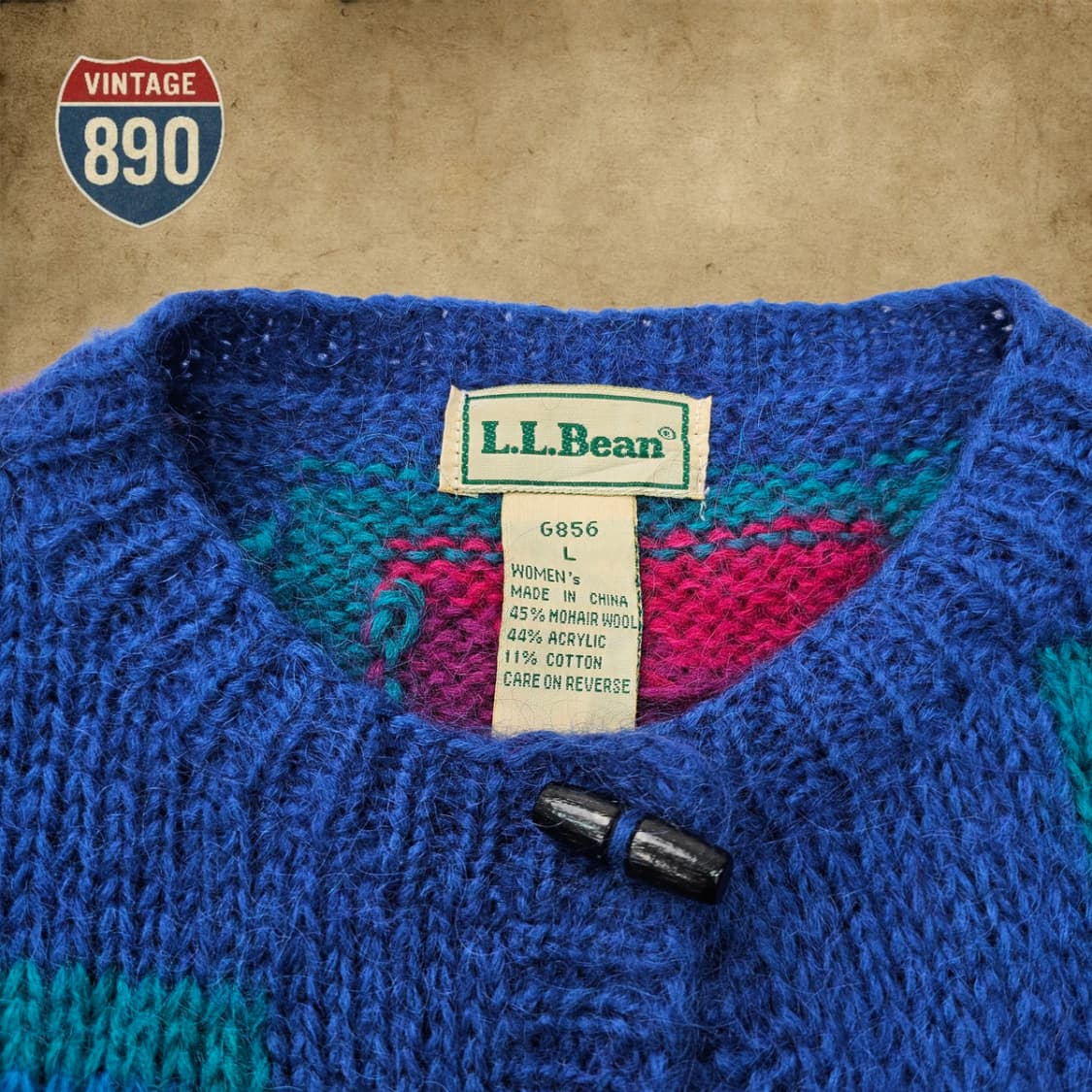 [L] LL Bean 엘엘빈 80s VTG 모헤어 더플 가디건 상품이미지5