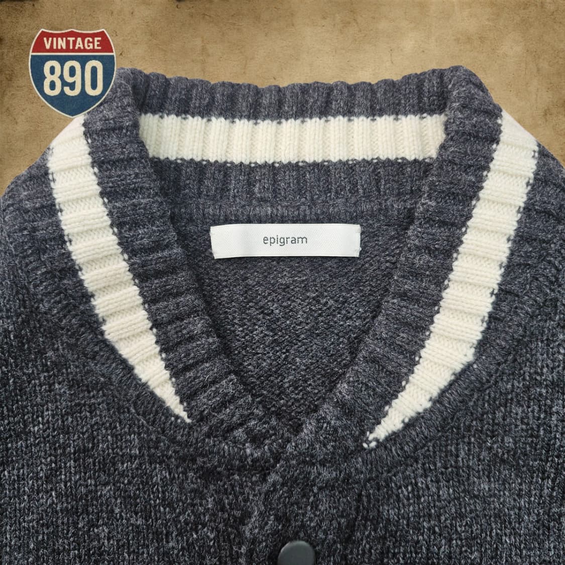 [100] epigram 에피그램 바시티 니트 가디건 자켓 상품이미지5