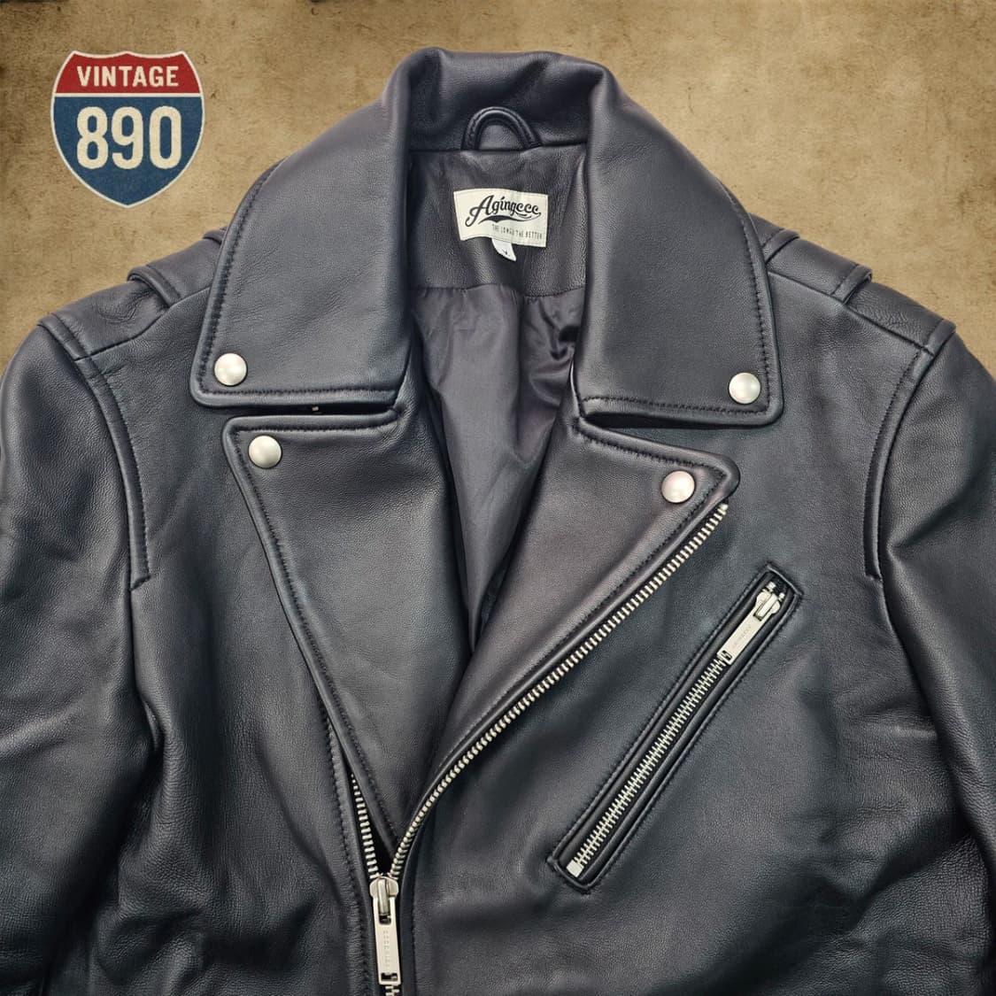 [M] AGING CCC 에이징CCC 양가죽 라이더자켓 상품이미지2