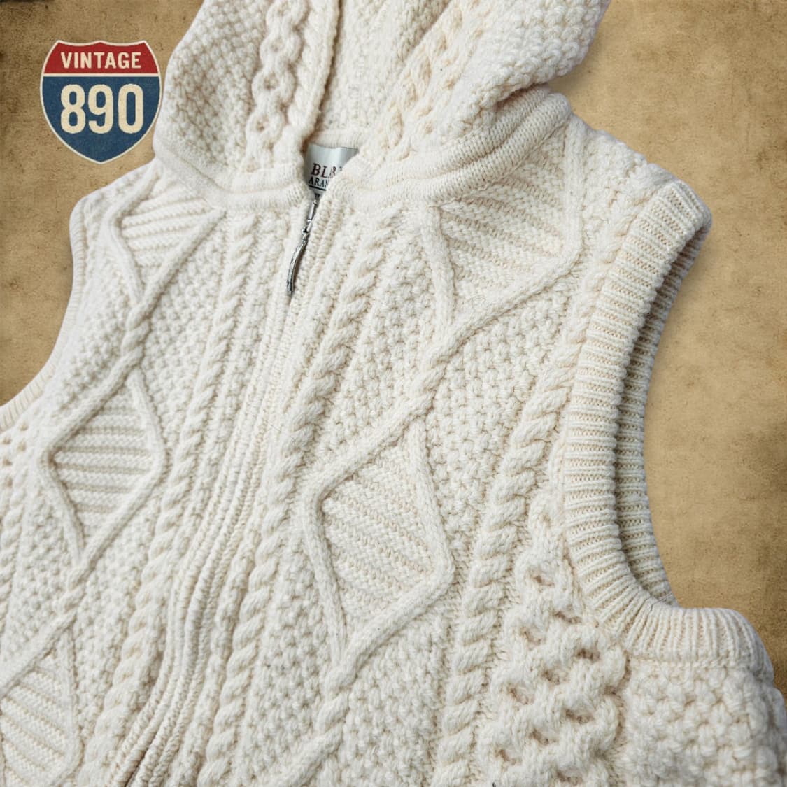 [XL] Blarney 블라니 울렌 밀즈 메리노 울 후드 집업 조끼 상품이미지10