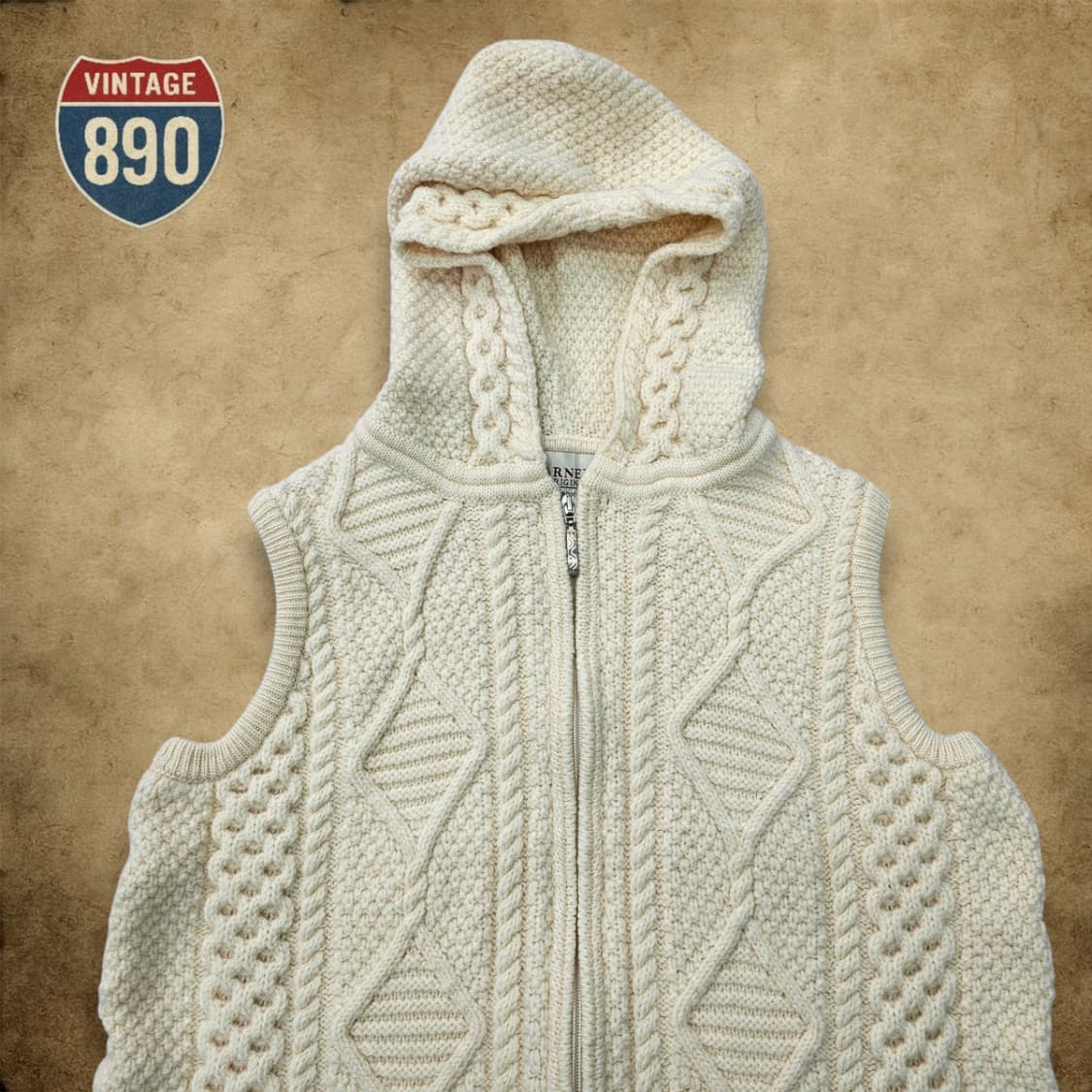 [XL] Blarney 블라니 울렌 밀즈 메리노 울 후드 집업 조끼 상품이미지2