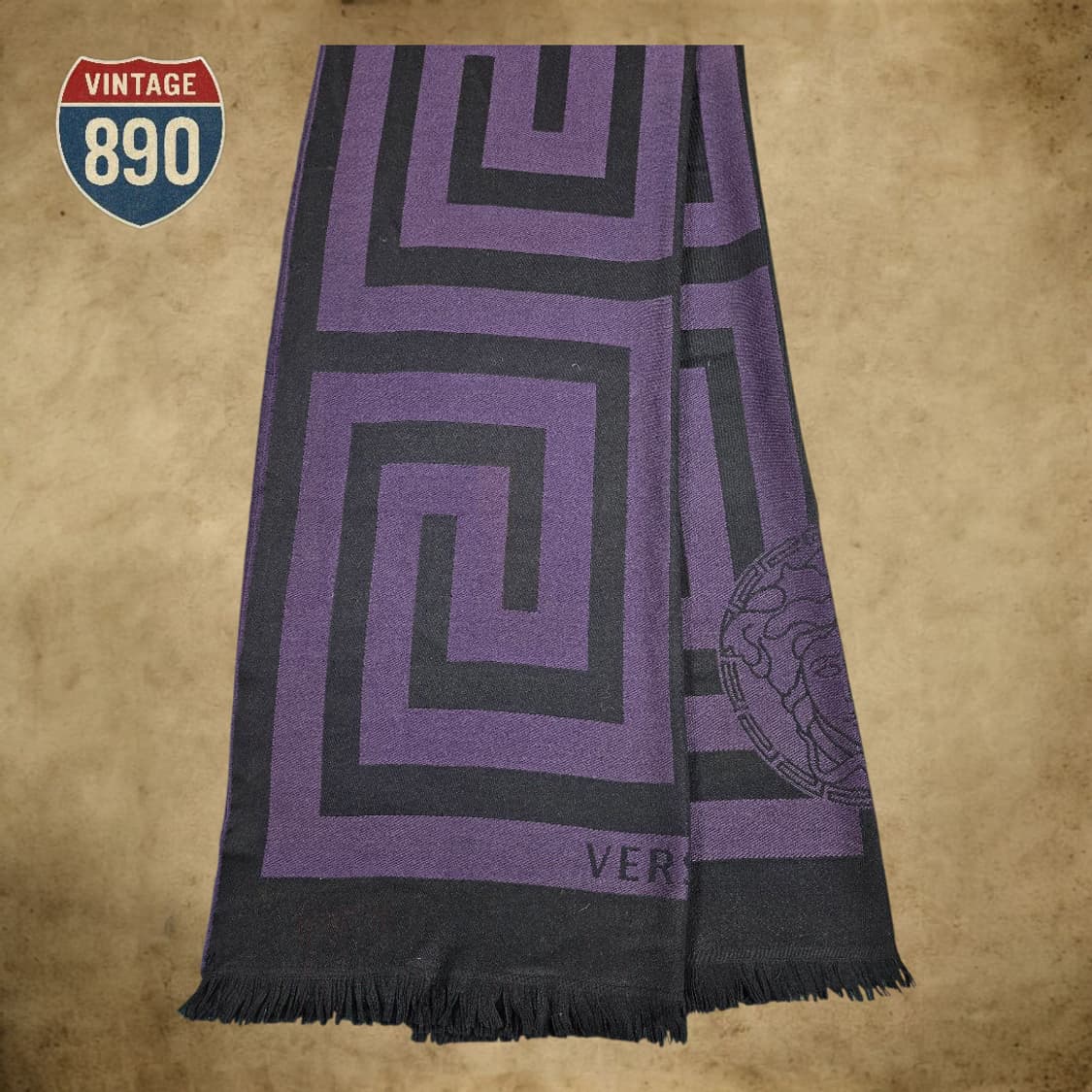 VERSACE 베르사체 메두사 패턴 울 머플러 상품이미지1