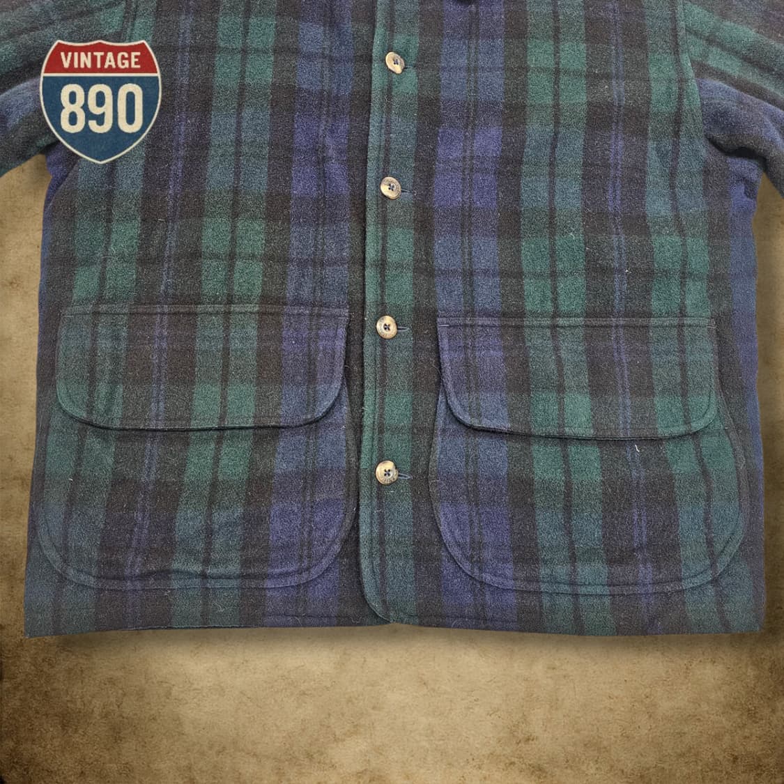 [M] nautica 노티카 90s 울혼방 가죽카라 자켓 상품이미지3