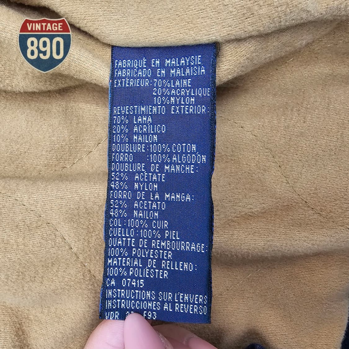 [M] nautica 노티카 90s 울혼방 가죽카라 자켓 상품이미지7