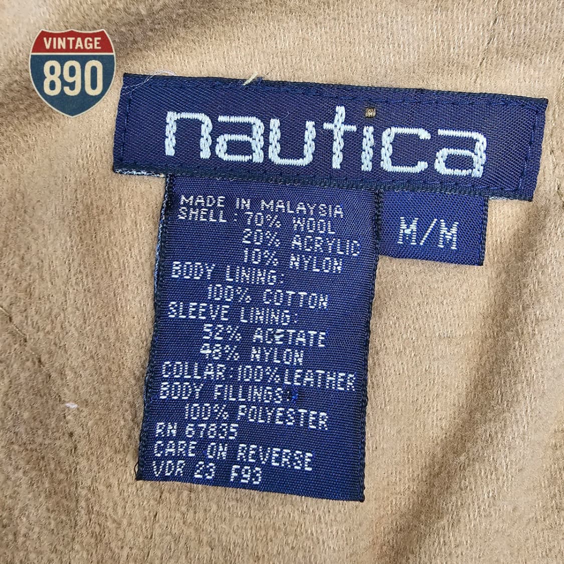 [M] nautica 노티카 90s 울혼방 가죽카라 자켓 상품이미지8