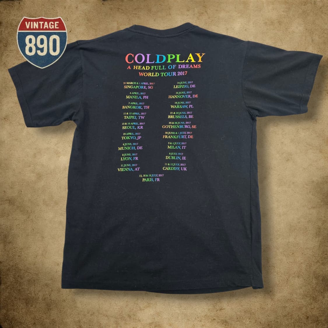 [S] 콜드플레이 2017 월드투어 반팔 티셔츠 상품이미지8