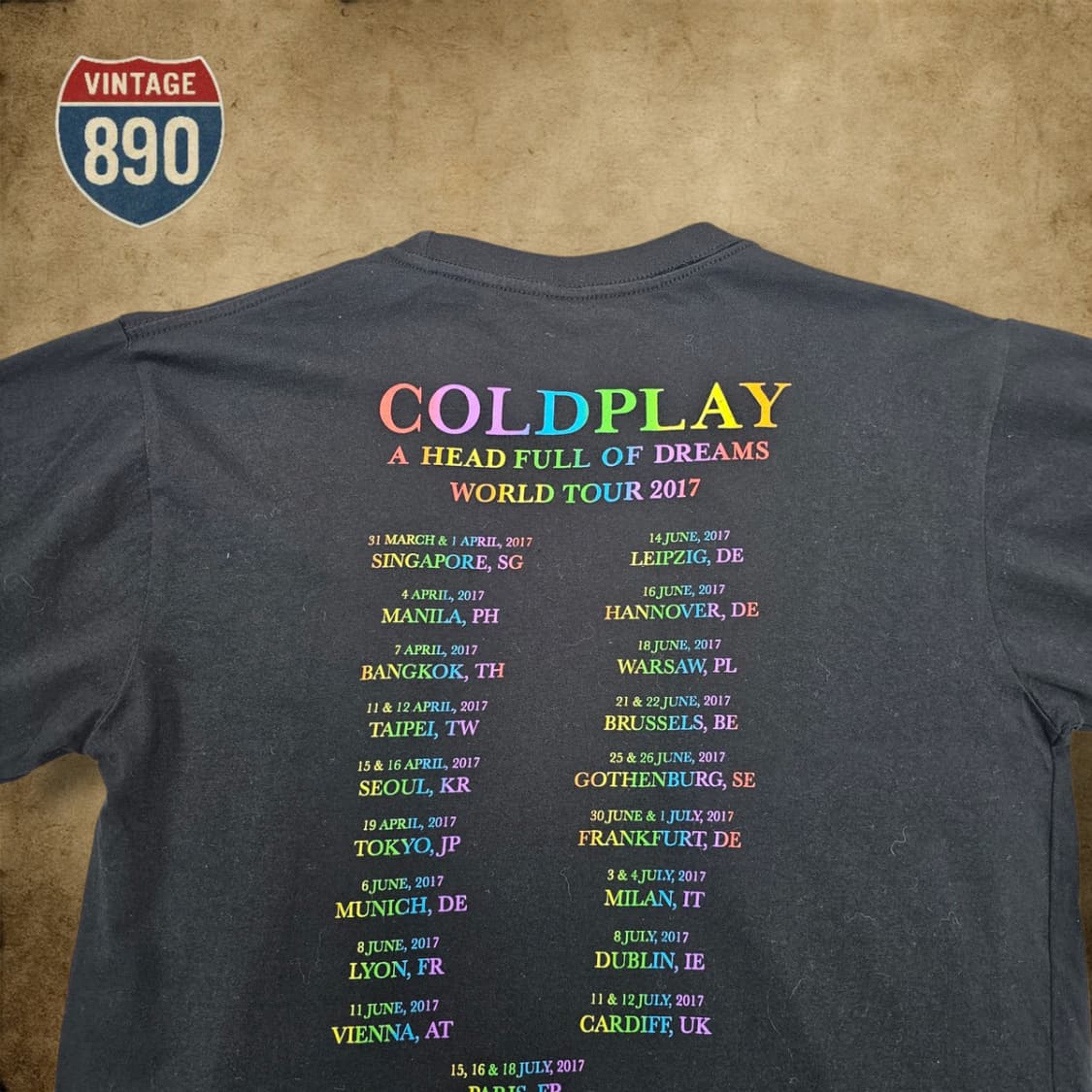 [S] 콜드플레이 2017 월드투어 반팔 티셔츠 상품이미지9