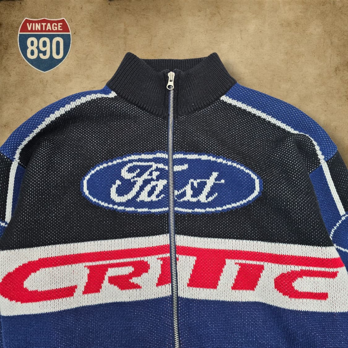 [S] CRITIC 크리틱 레이싱 니트 집업 상품이미지2