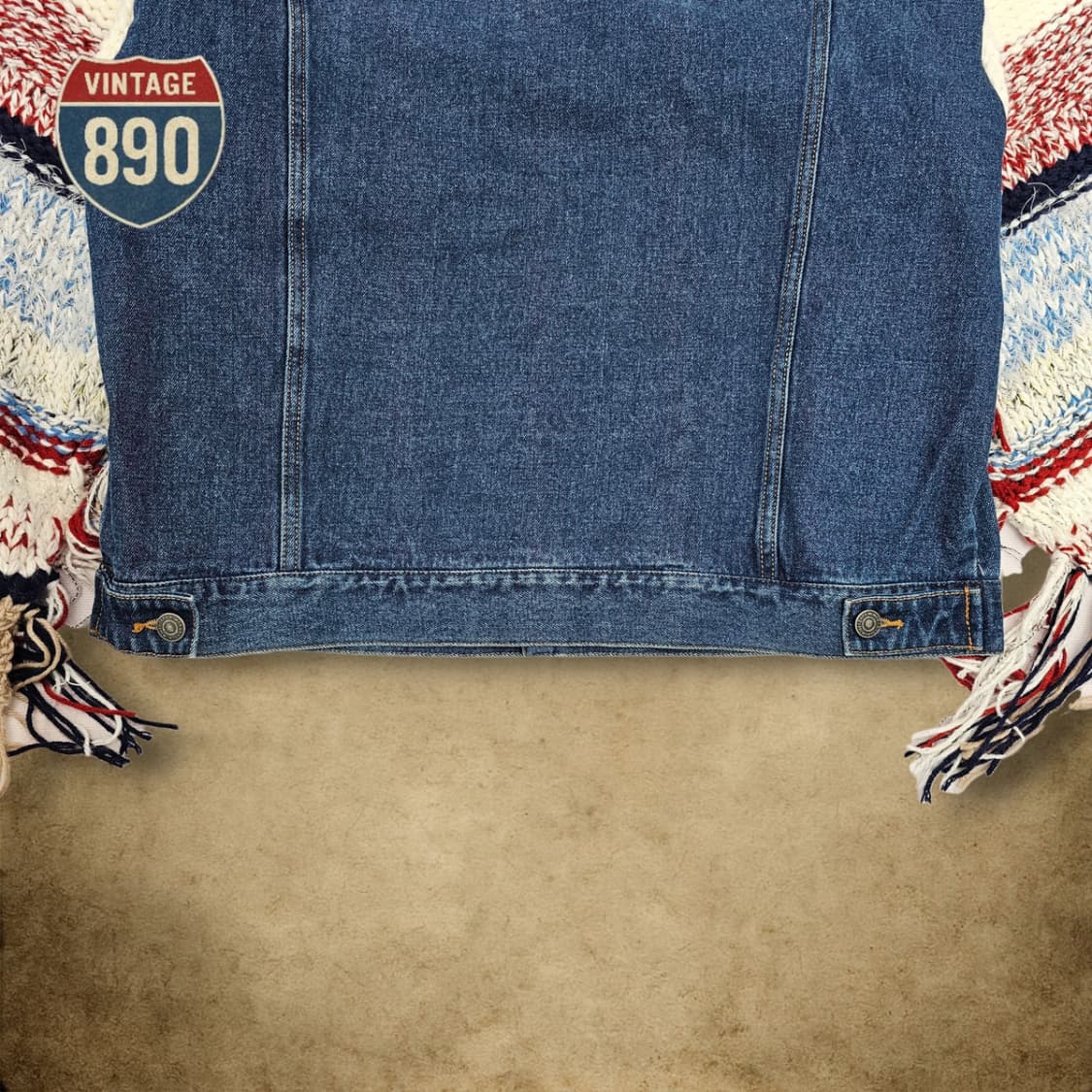 [M] ZARA 자라 니트 소매 빈티지 데님 자켓 상품이미지10