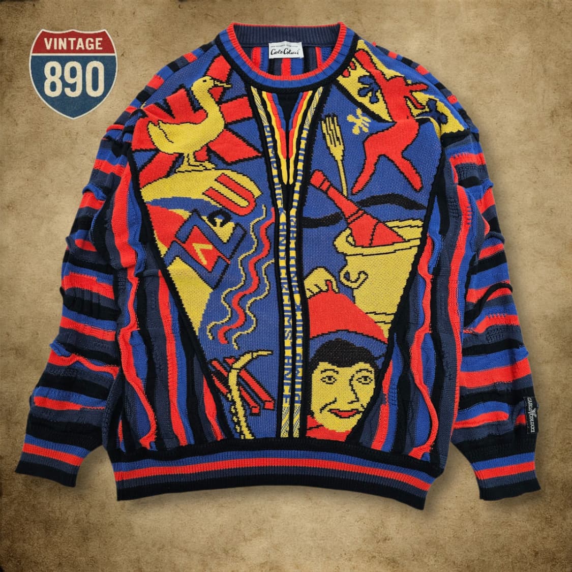 [100] Carlo Colucci 카를로콜루치 VTG 니트 스웨터 상품이미지1