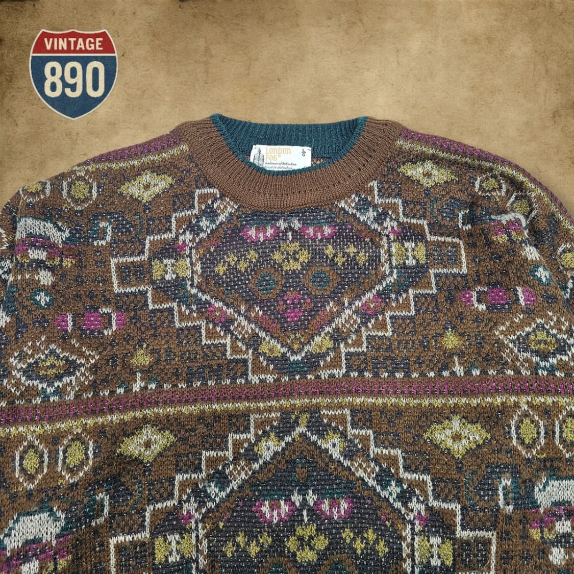 [L] London Fog 런던포그 패턴 니트 스웨터 상품이미지2