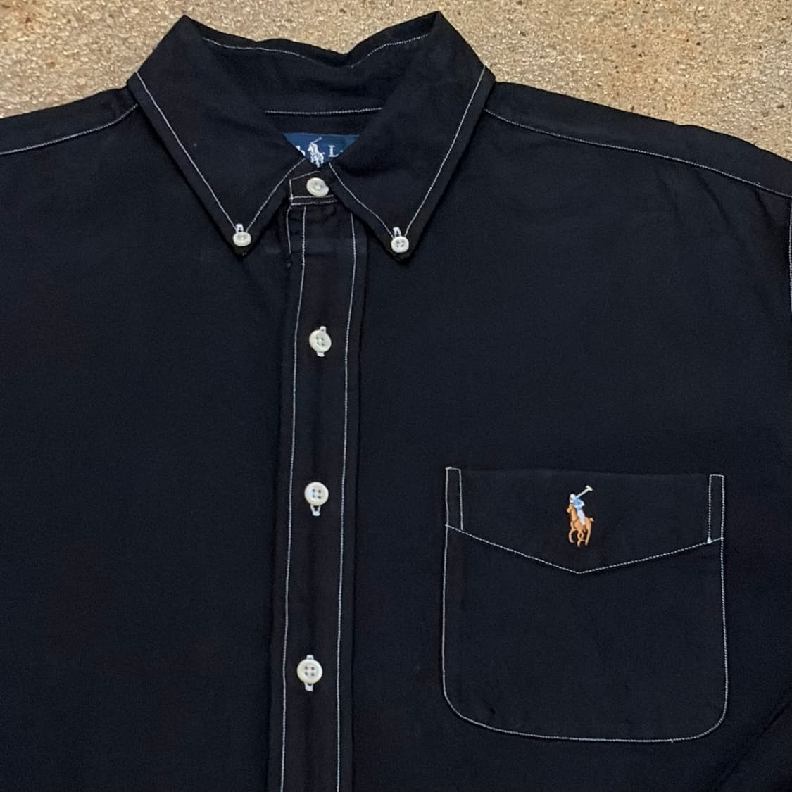 새상품급 00s 미국 빈티지 폴로랄프로렌 긴팔 검정 블랙셔츠 상품이미지3