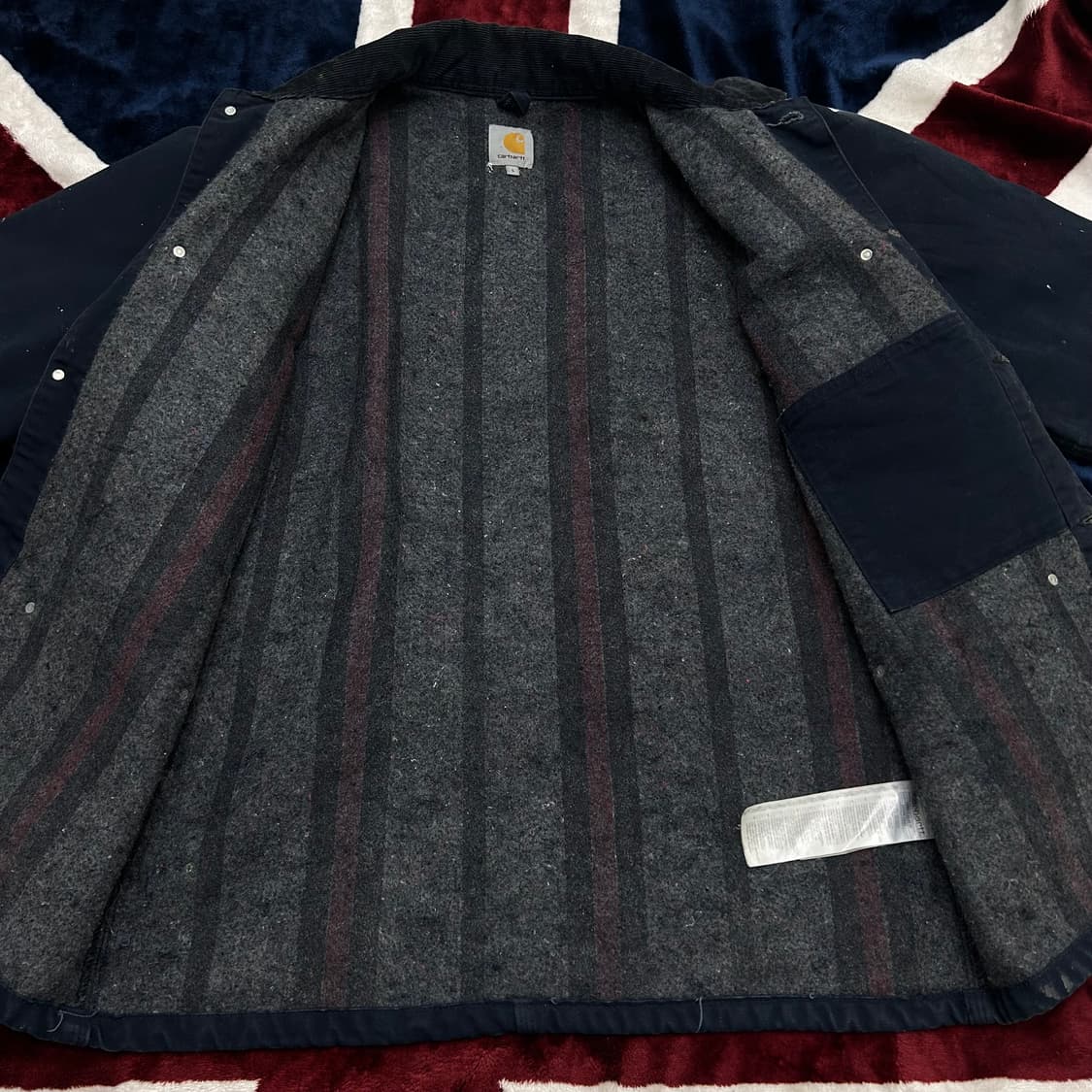 [L]칼하트 빈티지 초어 코트 자켓/짙은네이비/페인트 상품이미지4