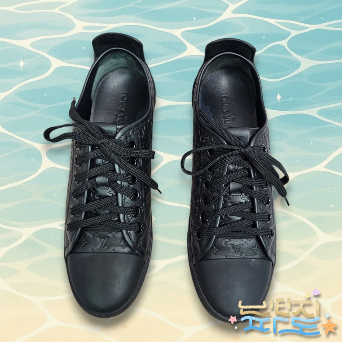38 감정서O 루이비통 블랙 모노그램 앙프렝뜨 스니커즈 상품이미지2