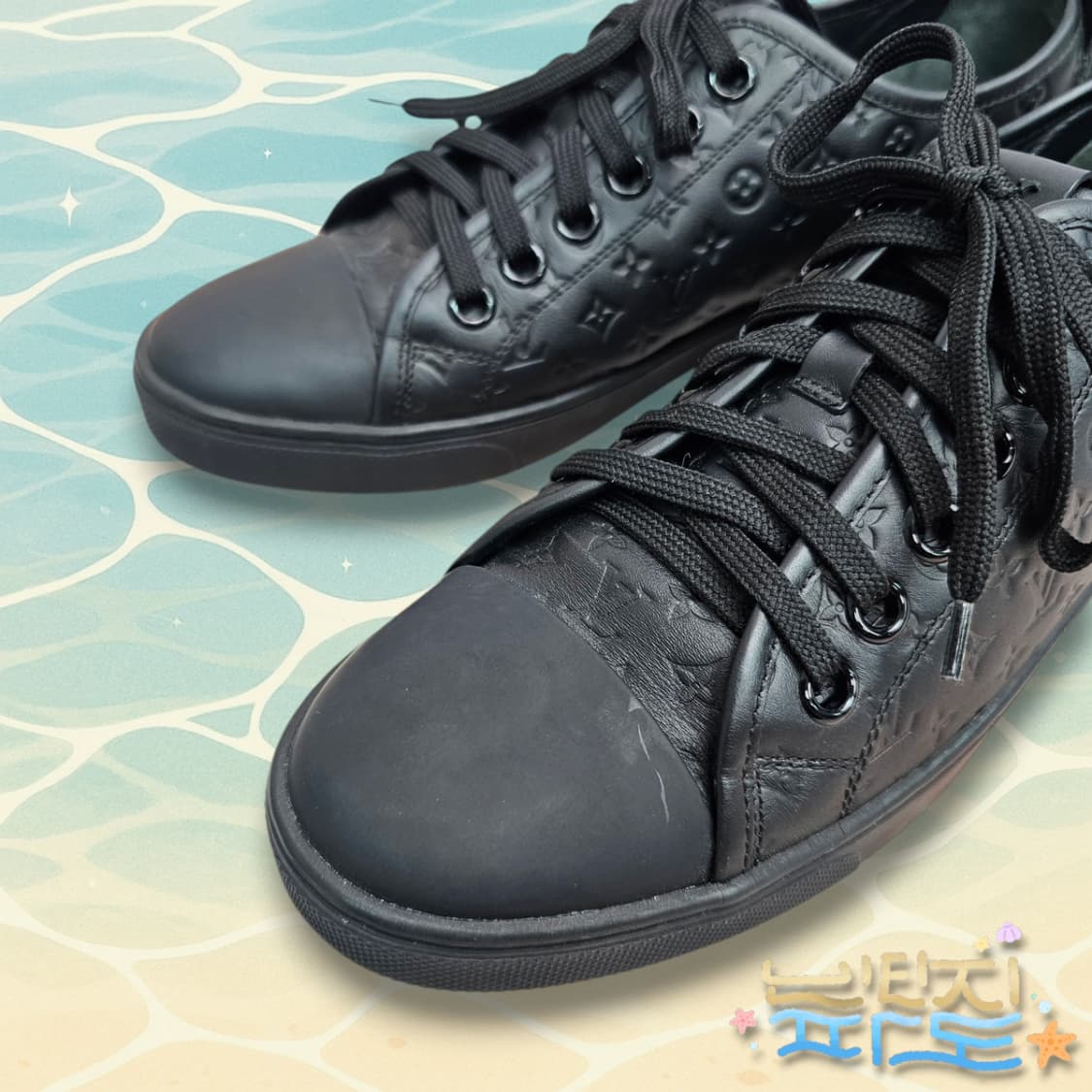 38 감정서O 루이비통 블랙 모노그램 앙프렝뜨 스니커즈 상품이미지5