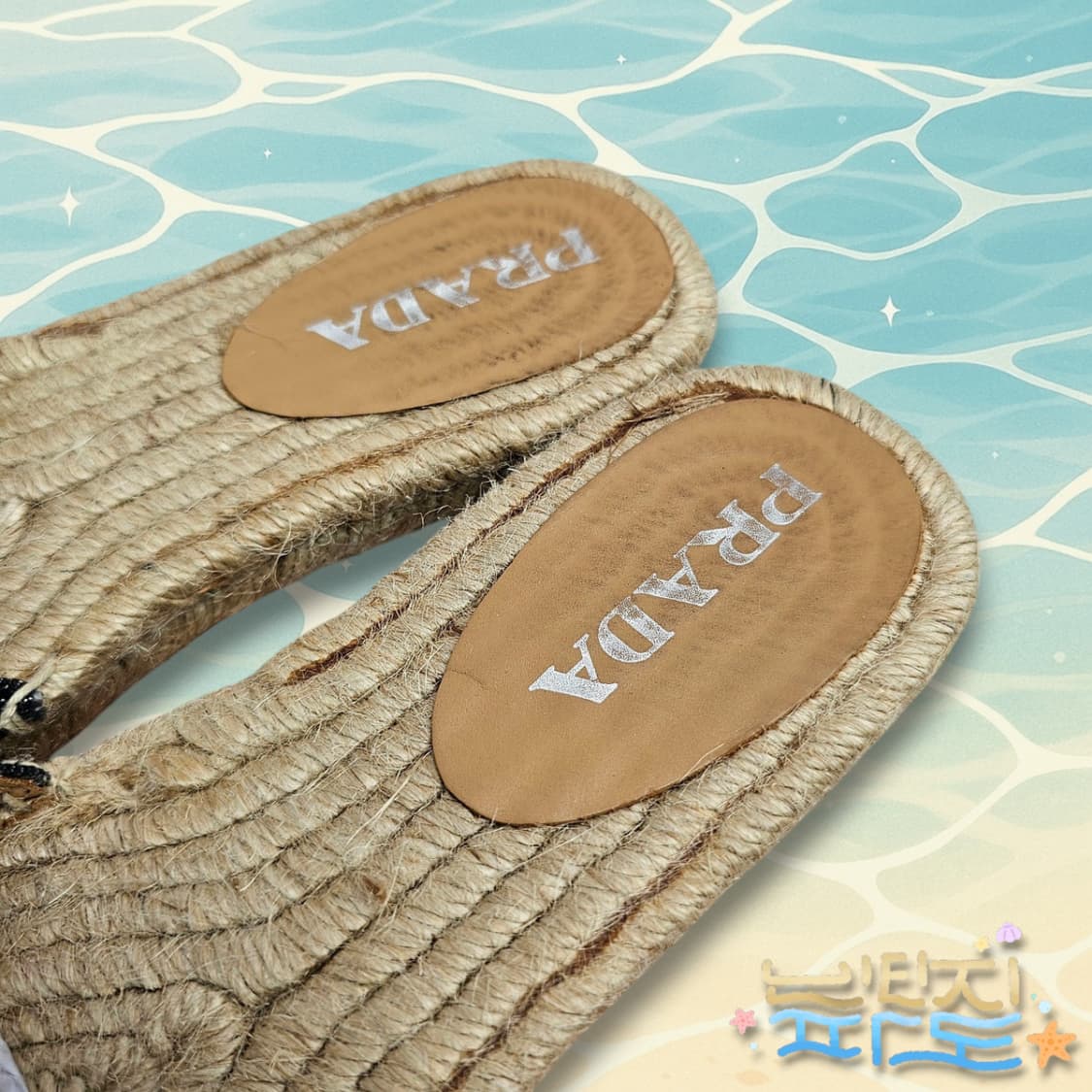 38 감정서O PRADA 프라다 데님 에스파듀 슬리퍼 상품이미지6