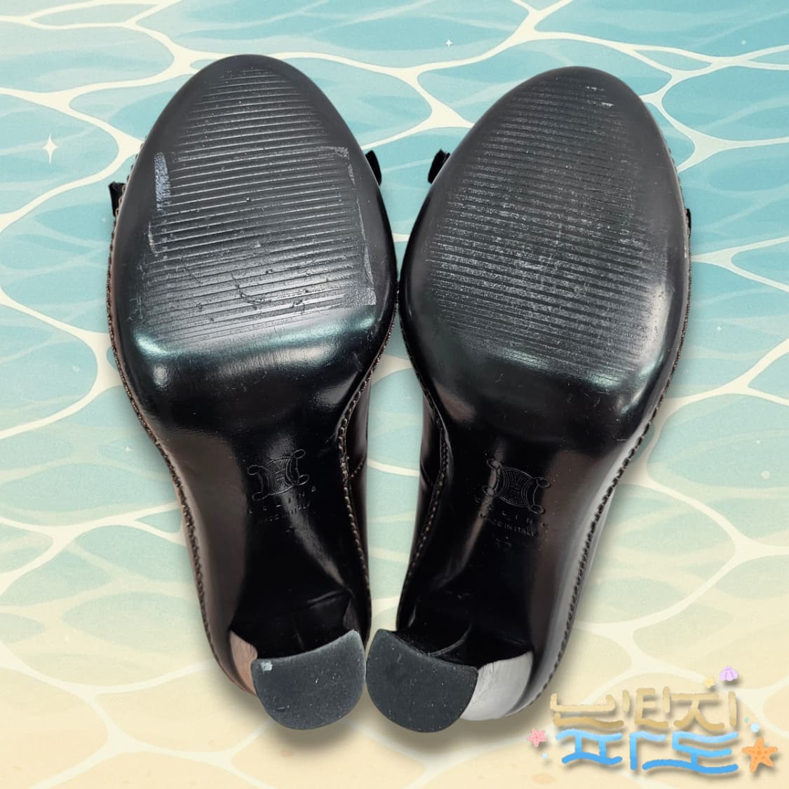 37 감정서O CELINE 셀린느 우든볼 임벨리시드 펌프스 힐 상품이미지8