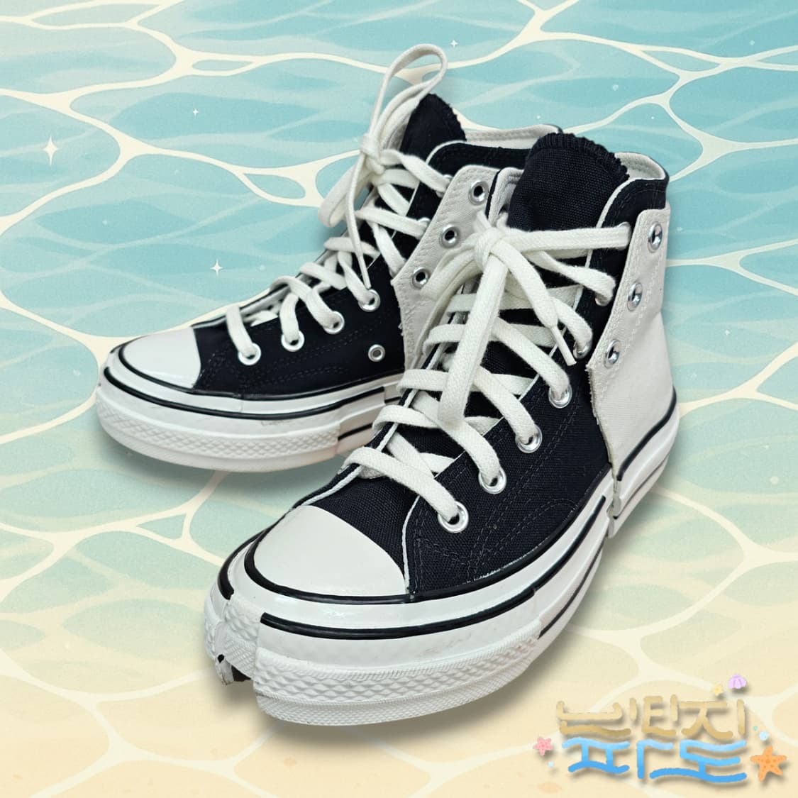 235 컨버스 X 펑첸왕 척 70 투인원 내츄럴 아이보리 블랙 상품이미지1