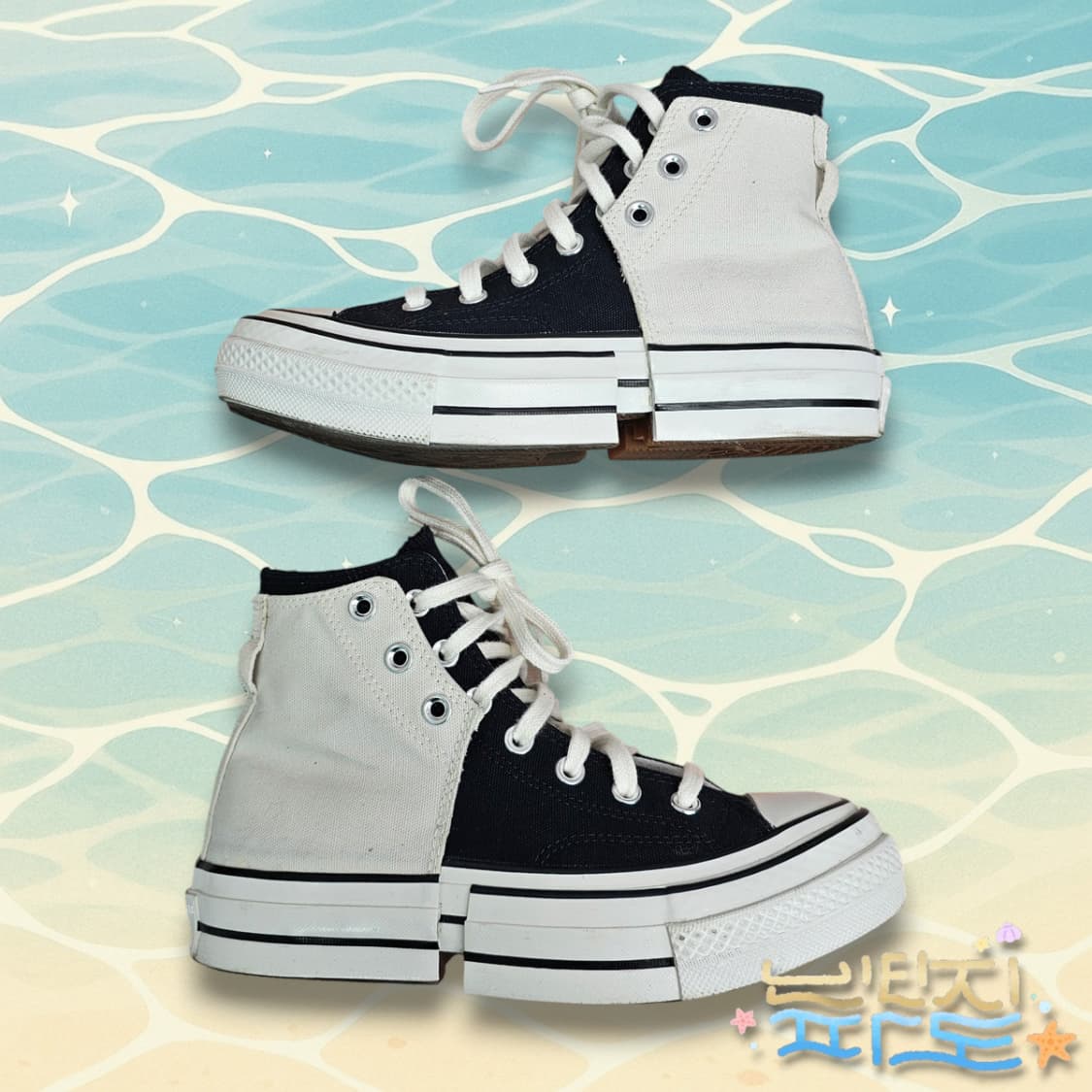 235 컨버스 X 펑첸왕 척 70 투인원 내츄럴 아이보리 블랙 상품이미지3