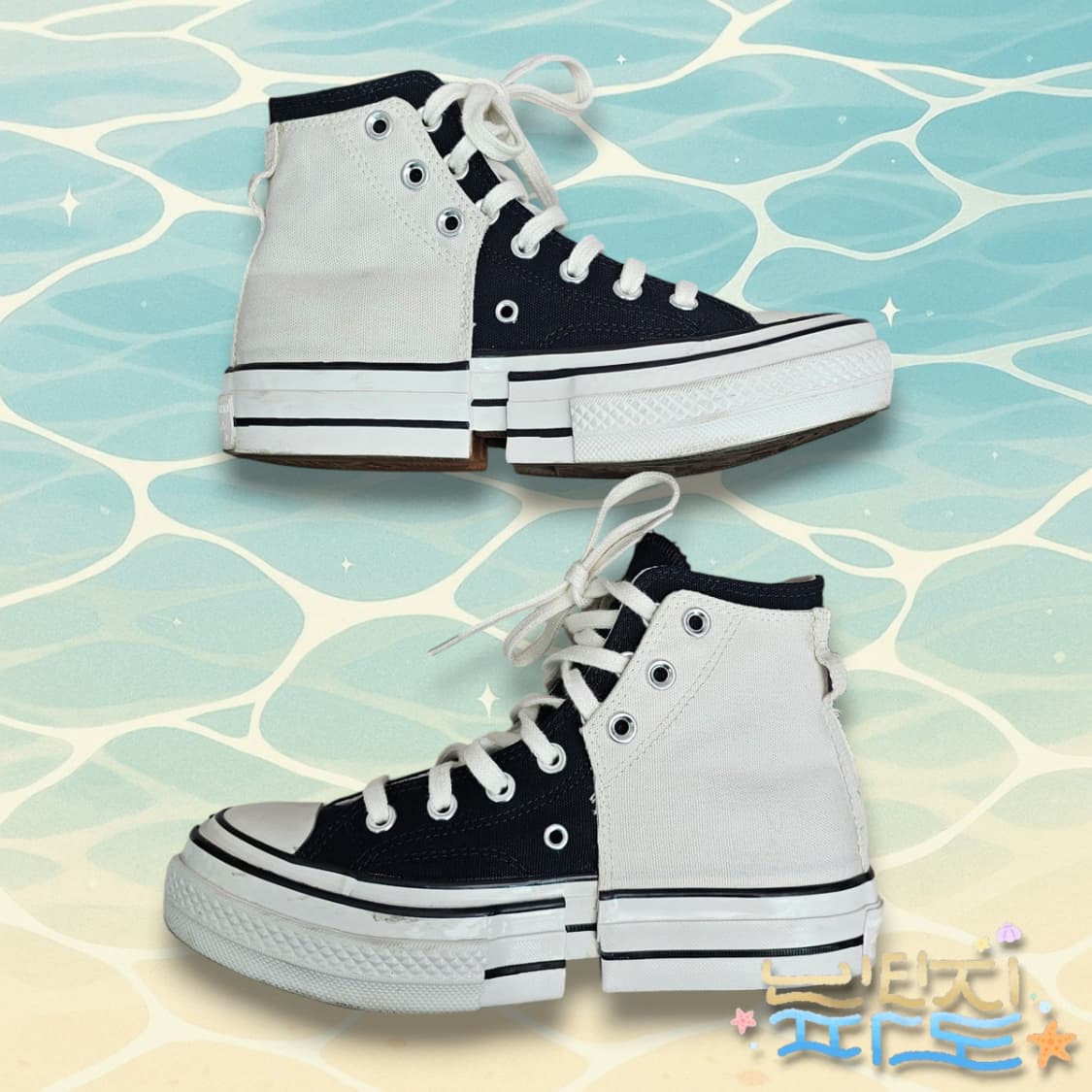 235 컨버스 X 펑첸왕 척 70 투인원 내츄럴 아이보리 블랙 상품이미지4