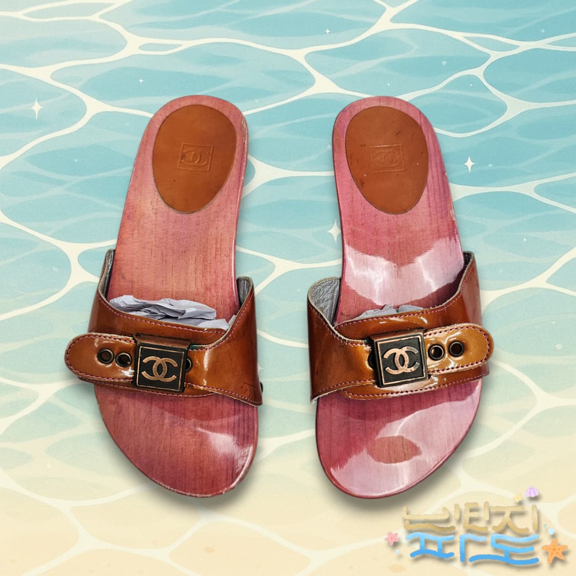 35 225 CHANEL 샤넬 목각 샌들 뮬 슬리퍼 상품이미지2